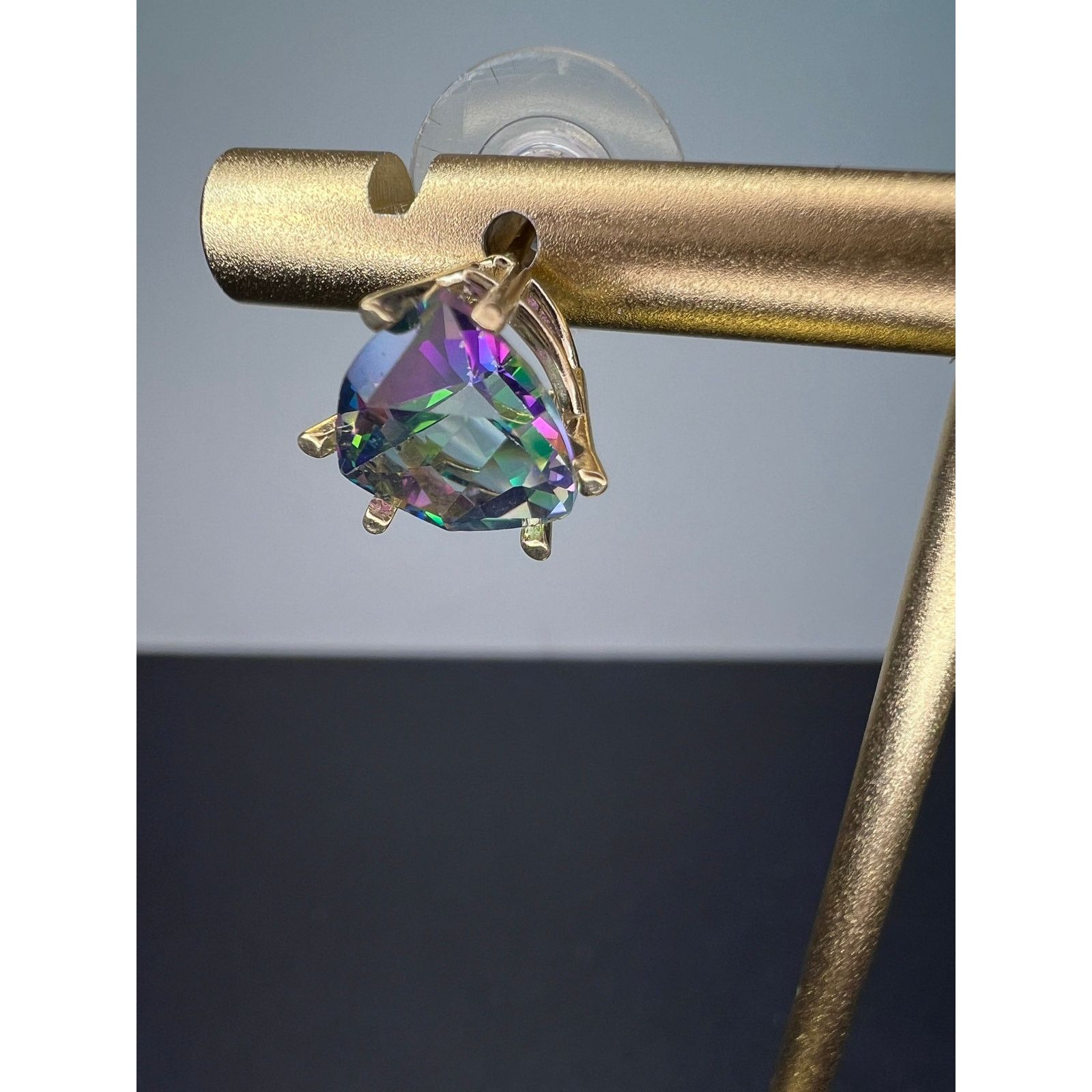 Other 14k gold trilliant mystic fire topaz stud earrings Size ONE SIZE - 3 Thumbnail