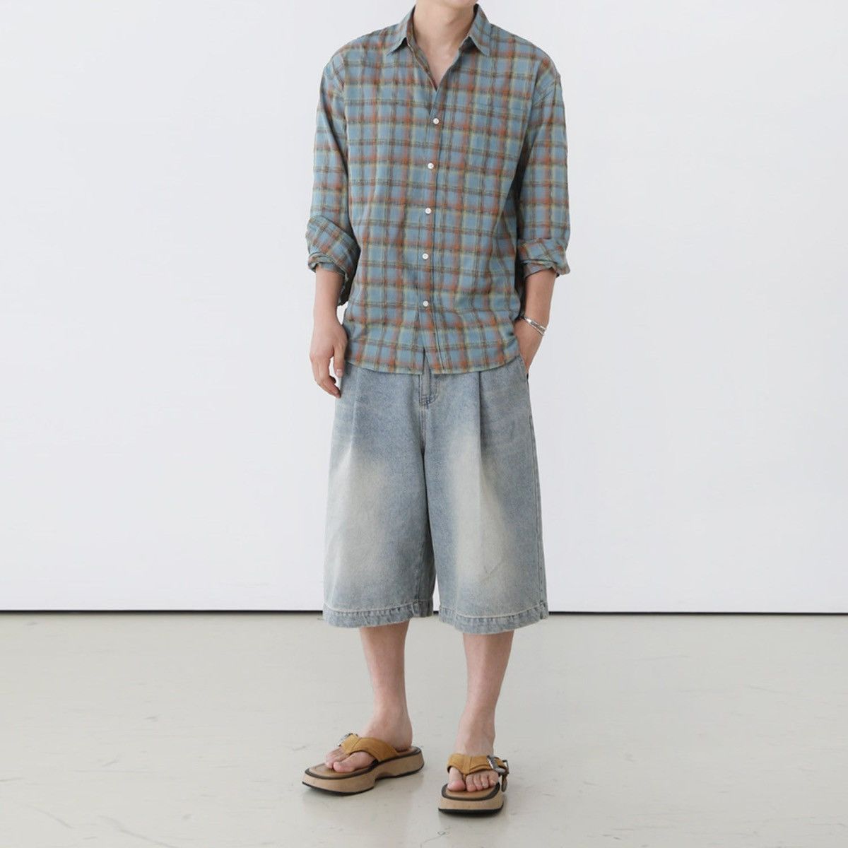 Beams Plus 2S1 Studio Loosefit Summer Check Plaid Pocket Shirt Size US M / EU 48-50 / 2 - 7 Thumbnail