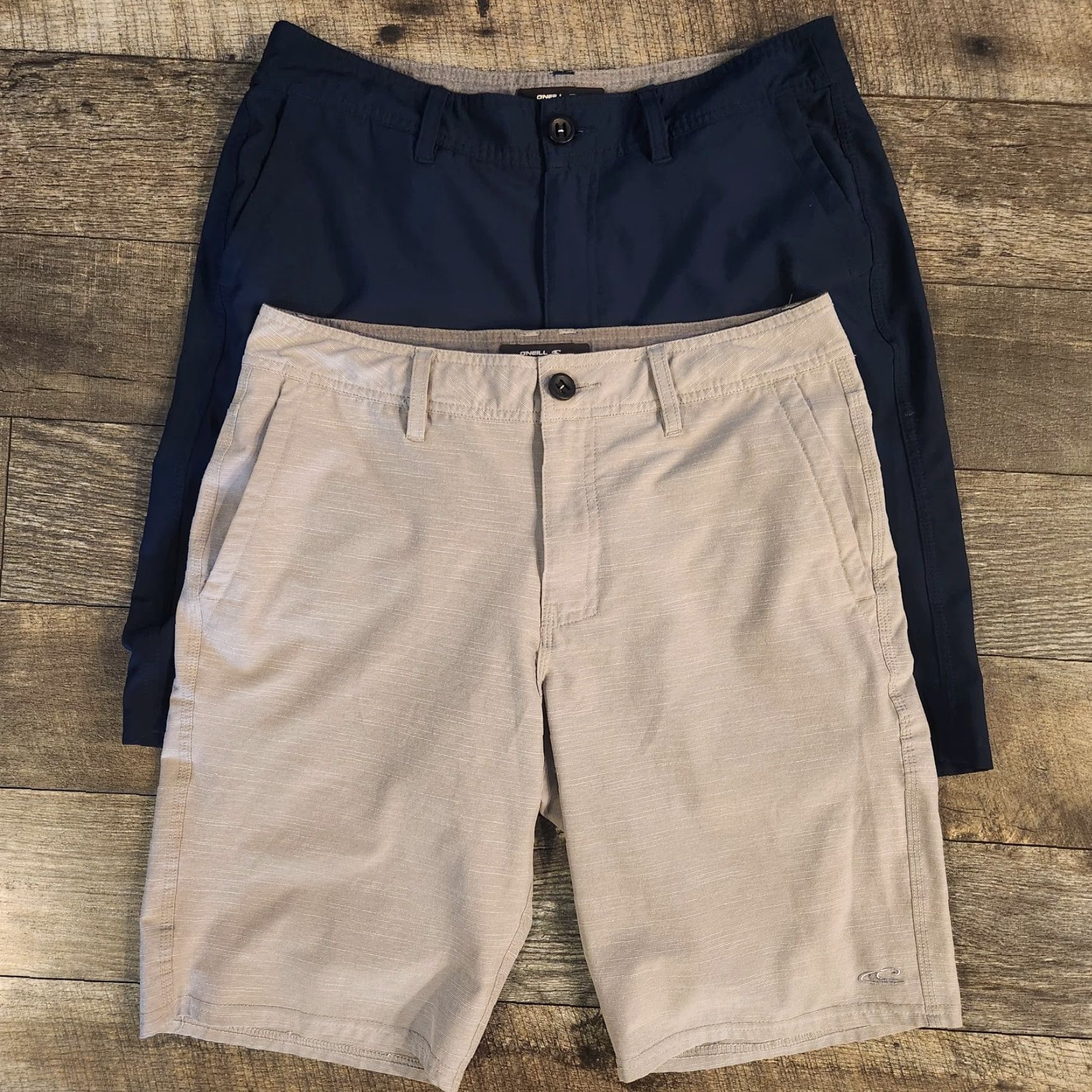 O'Neill VINTAGE? No. O’Neill Chino Shorts Mens 30 Lot Of 2 Navy Blue Beige Quick Dry Stretch Casual Size US 30 / EU 46 - 2 Thumbnail