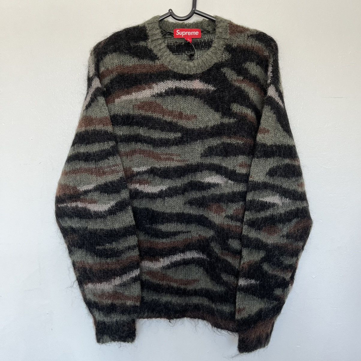 Junya Watanabe × Supreme Brushed camouflage mohair sweater | Grailed