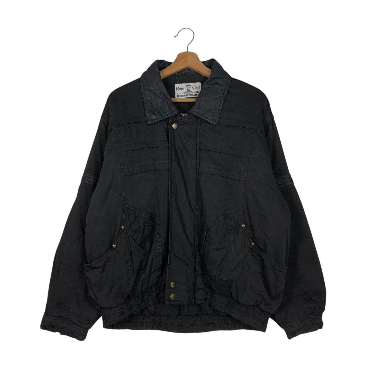Japanese Brand 🔥ICONIC BLACK VINTAGE BOMBER JACKET PARACHUTE MONTE VISO Size US M / EU 48-50 / 2 - 3 Thumbnail