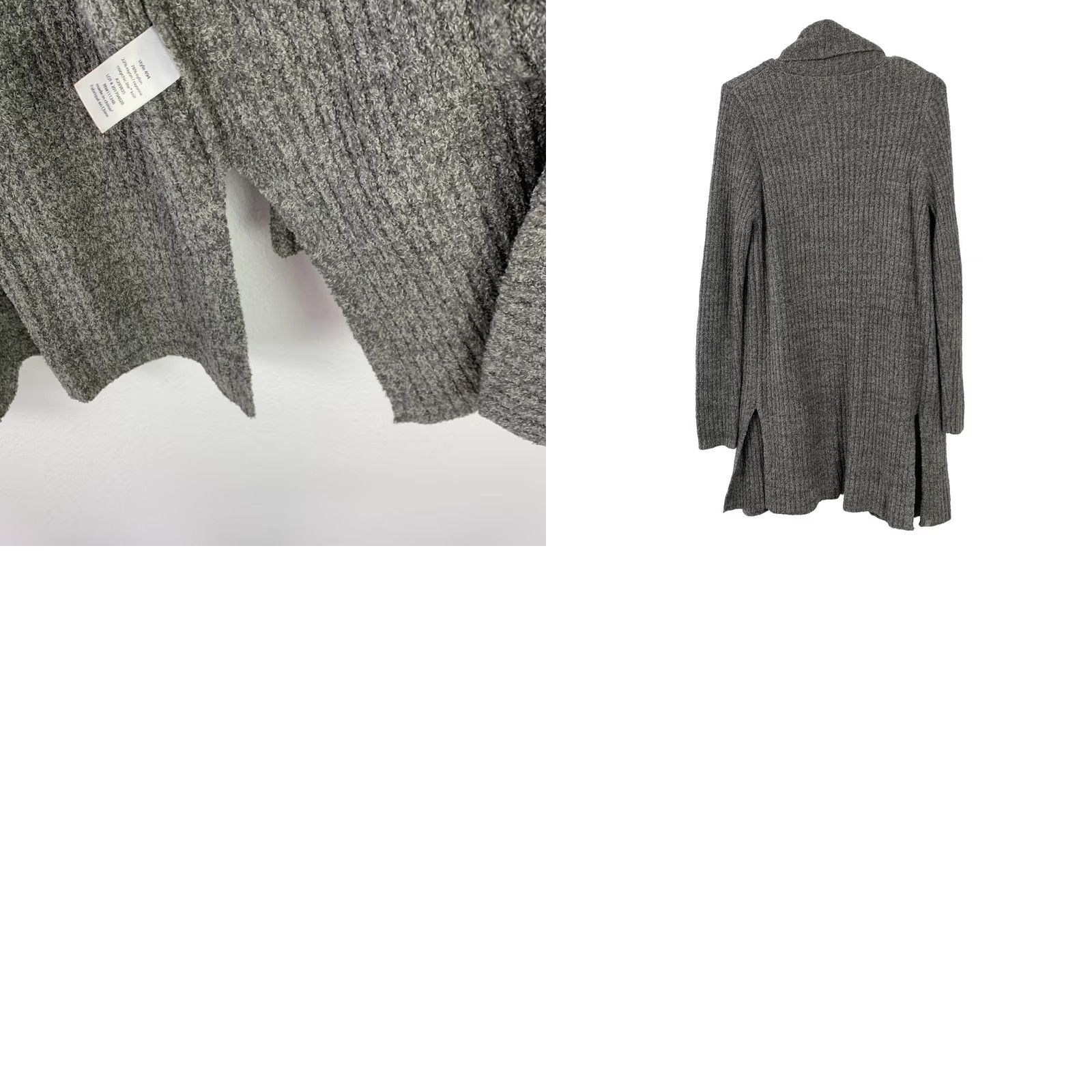 Vintage Barefoot Dreams Cardigan | Lightweight Open Front Knit | Dark Gray | Small | Women | Fall Winter Spring | Regular Fit Size S / US 4 / IT 40 - 8 Thumbnail