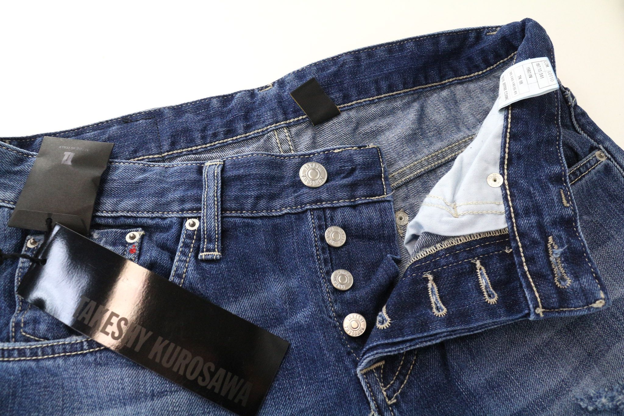 Takeshy Kurosawa W32 Blue Cotton Regular Fit Distressed Jeans 75845 Size US 32 / EU 48 - 3 Thumbnail