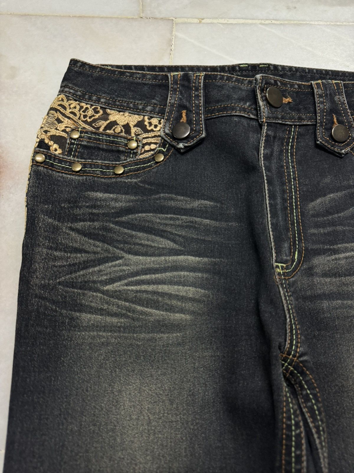Tornado Mart flared darkwash archive japanese denim Size US 28 / EU 44 - 5 Thumbnail