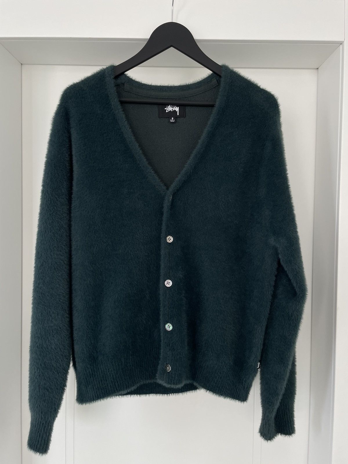 image of Cardigan Stussy in Emerald, Men's (Size Small)