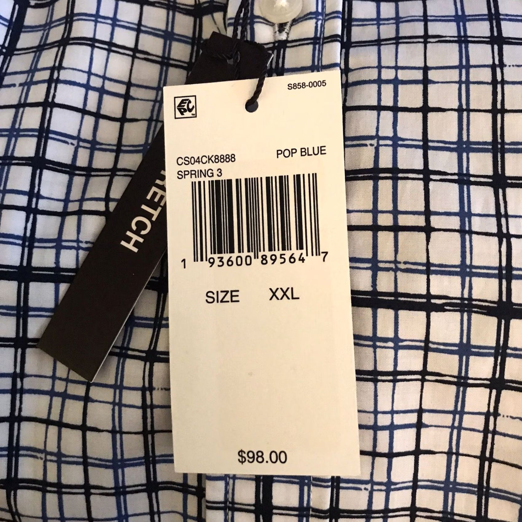 Michael Kors Michael Kors Mens XXL Slim Fit Long Sleeve Shirt Pop Blue Modern Check Plaid Button-Down Casual Button-Up Size US XXL / EU 58 / 5 - 4 Thumbnail