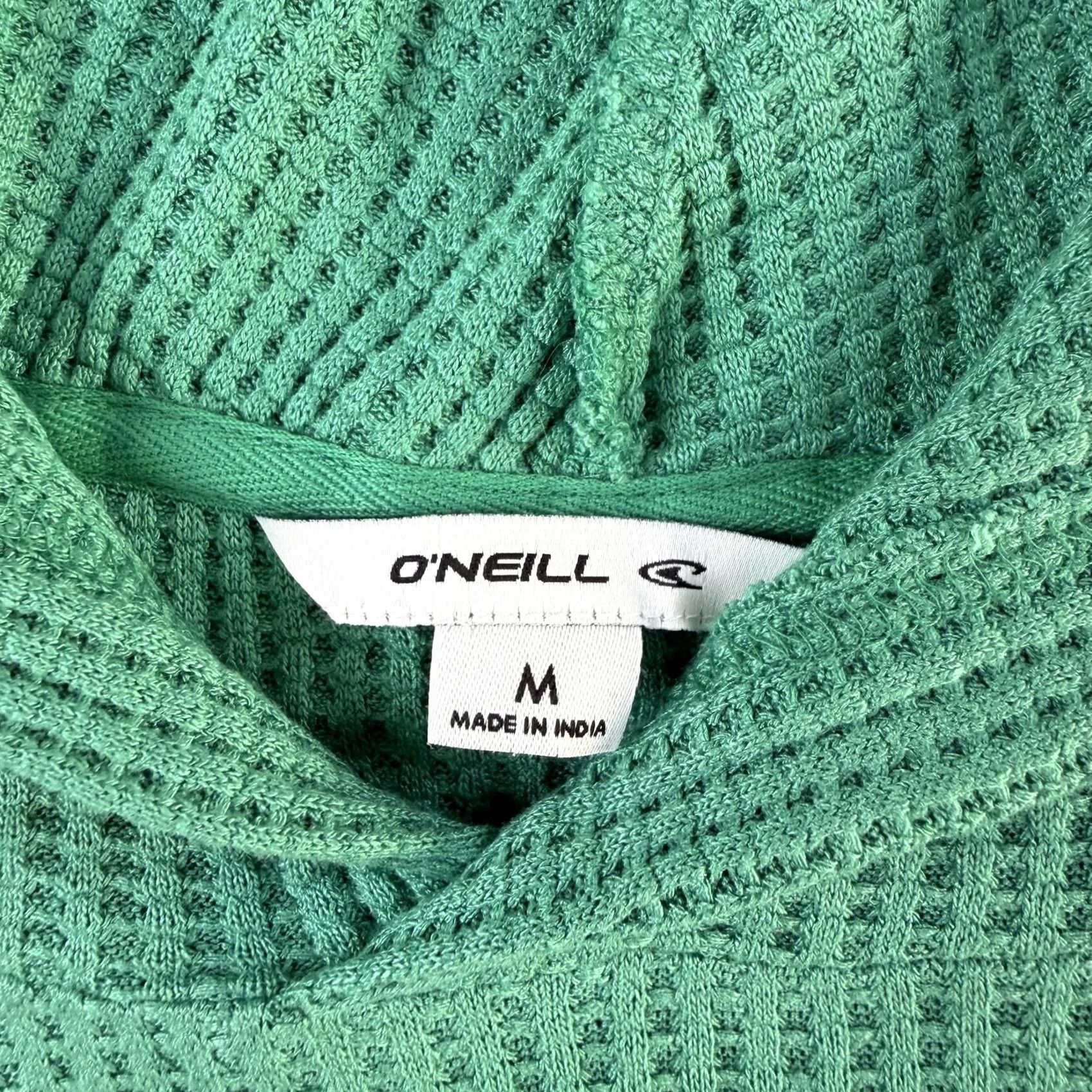 O'Neill O'Neill Shirt Womens Medium Green Waffle Knit Hooded Drawstring Hem Top Size M / US 6-8 / IT 42-44 - 2 Thumbnail