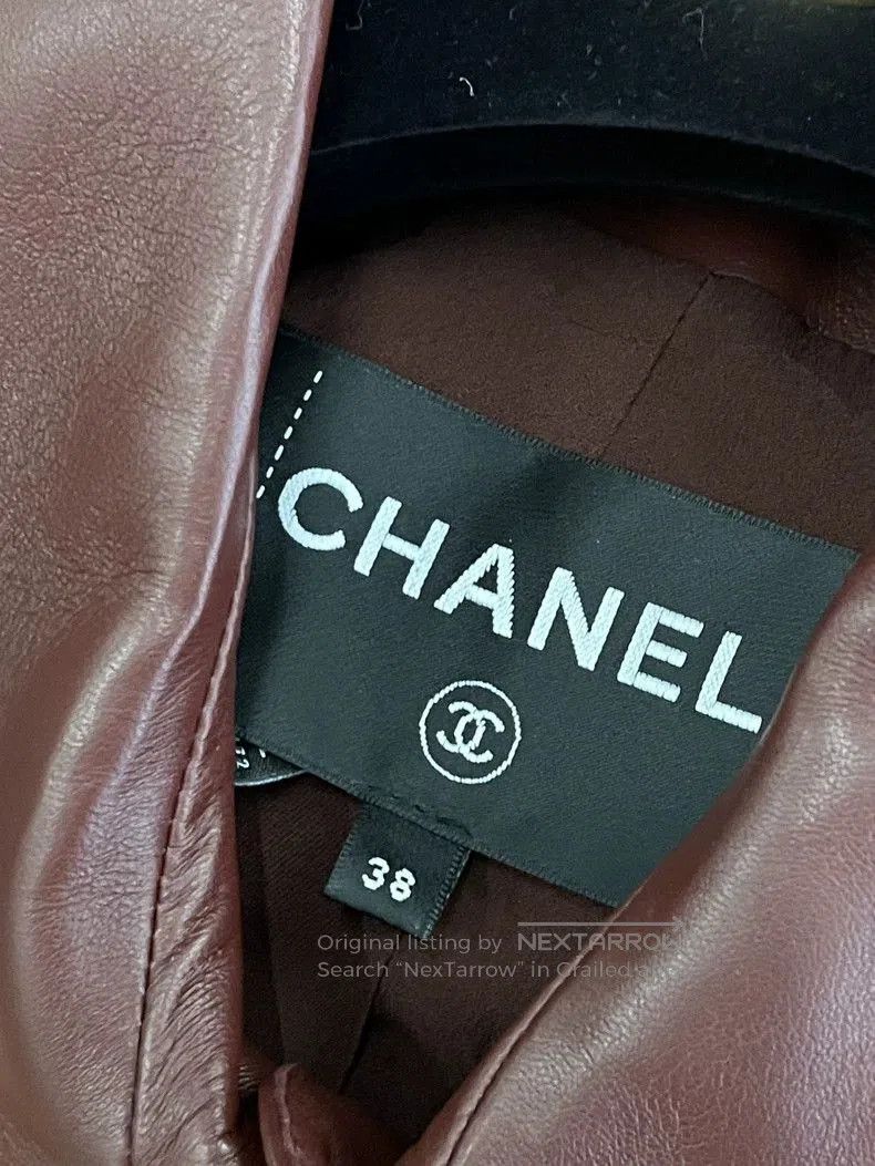 Chanel Chanel 22K Bordeaux Red Leather Jacket . Size US M / EU 48-50 / 2 - 5 Thumbnail