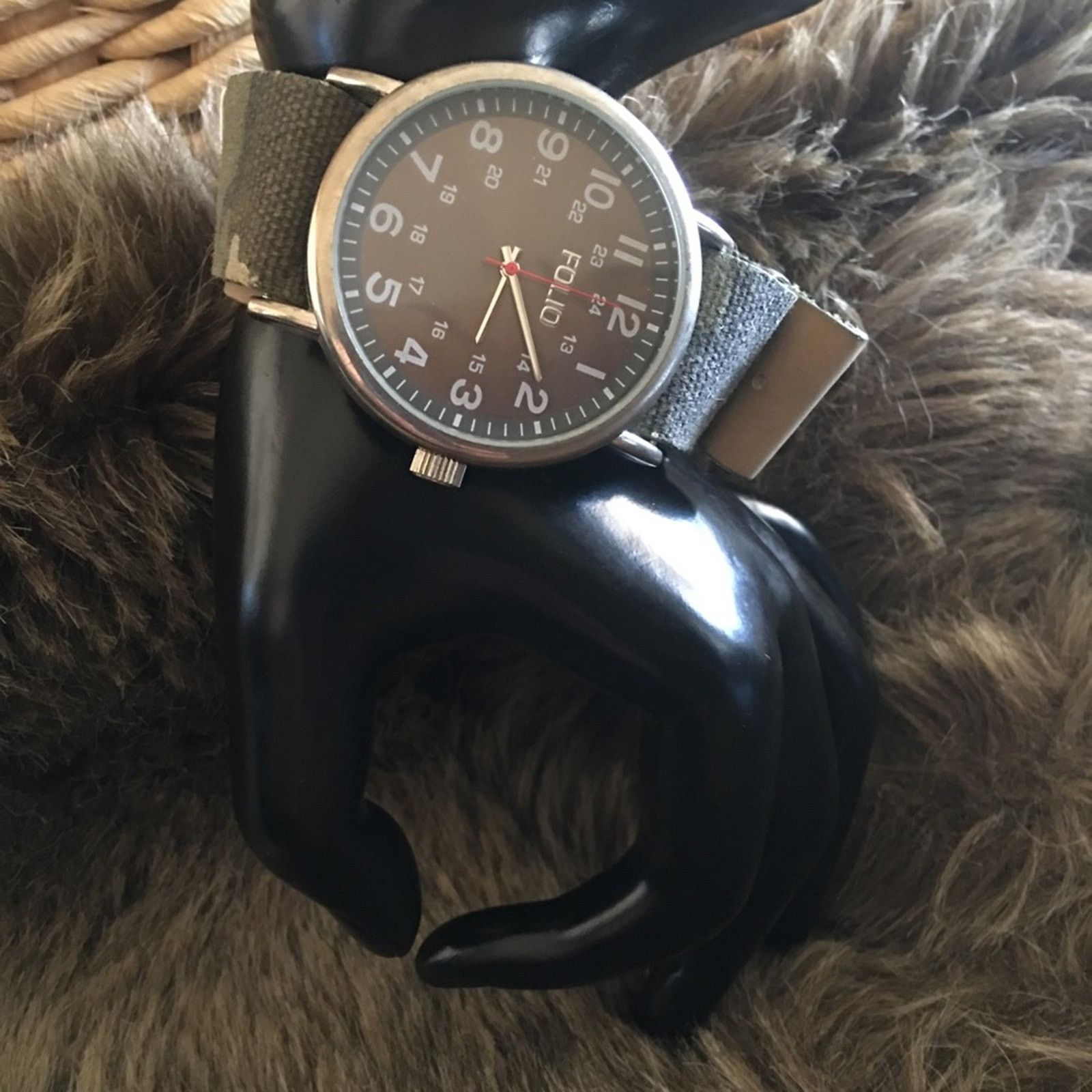 Jewelry Men’s Folio faux leather camo band watch Size ONE SIZE - 5 Thumbnail