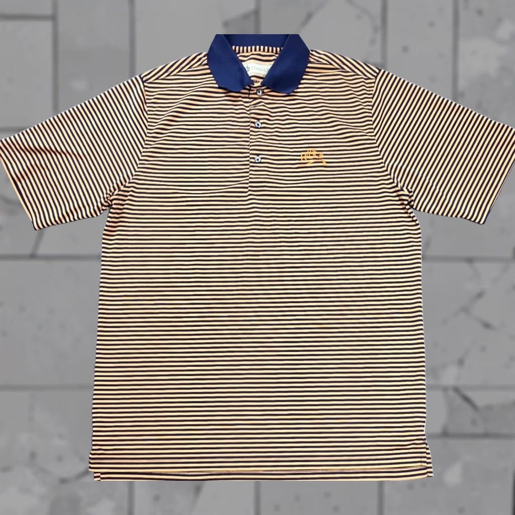 Vintage Donald Ross Men Polo Shirt M Blue Orange Performance Short Sleeve The Ridge Size US M / EU 48-50 / 2 - 1 Thumbnail