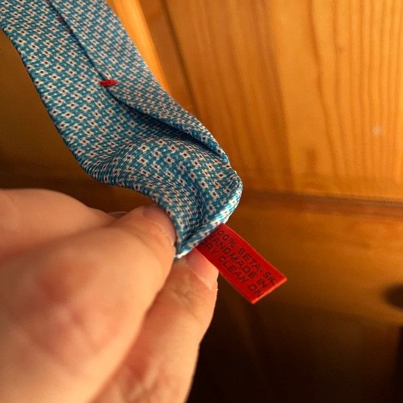 Isaia Isaia neck Tie 7 fold 100% silk blue and white handmade IT Size ONE SIZE - 5 Thumbnail