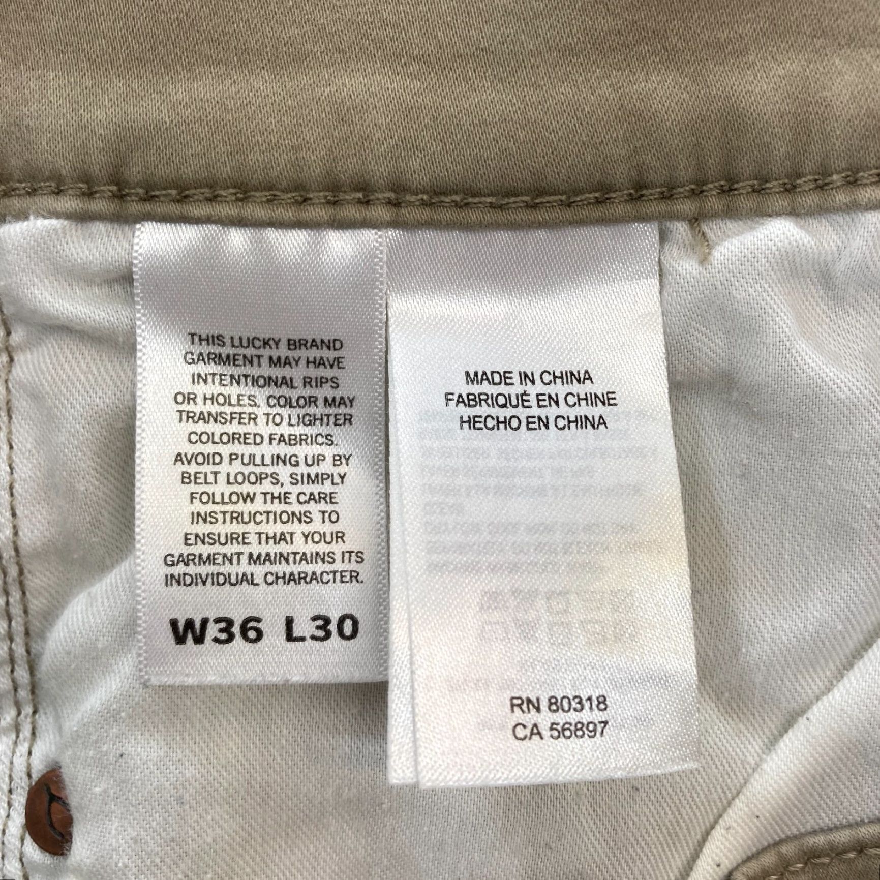 Lucky Brand Lucky Brand 121 Slim Pants Mens 36x27 Brown Stretch Fabric Chino Straight Leg Size US 36 / EU 52 - 7 Thumbnail
