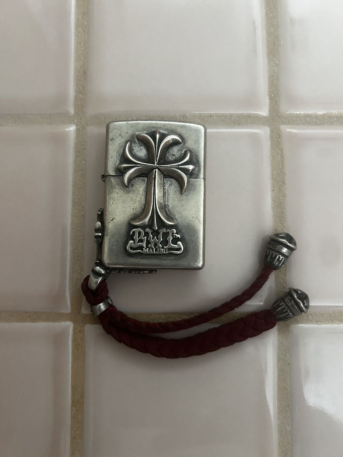 Bill Wall Leather Vintage silver BWL Malibu Lighter Cover Size ONE SIZE - 1 Thumbnail