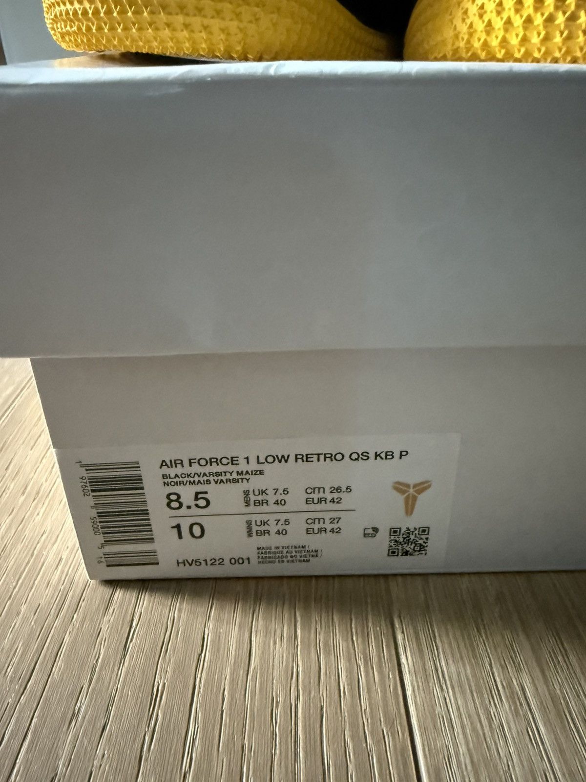 Nike Kobe x Nike Air Force 1 Low ‘Lakers Away’ 5555/8000 Sz 8.5 Size US 8.5 / EU 41-42 - 12 Thumbnail