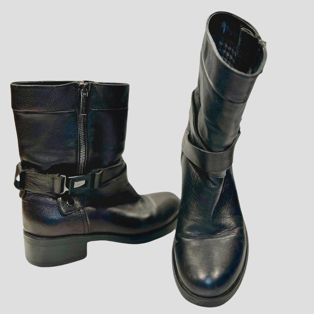 image of Aquatalia Women's Black Leather Boots Size 7