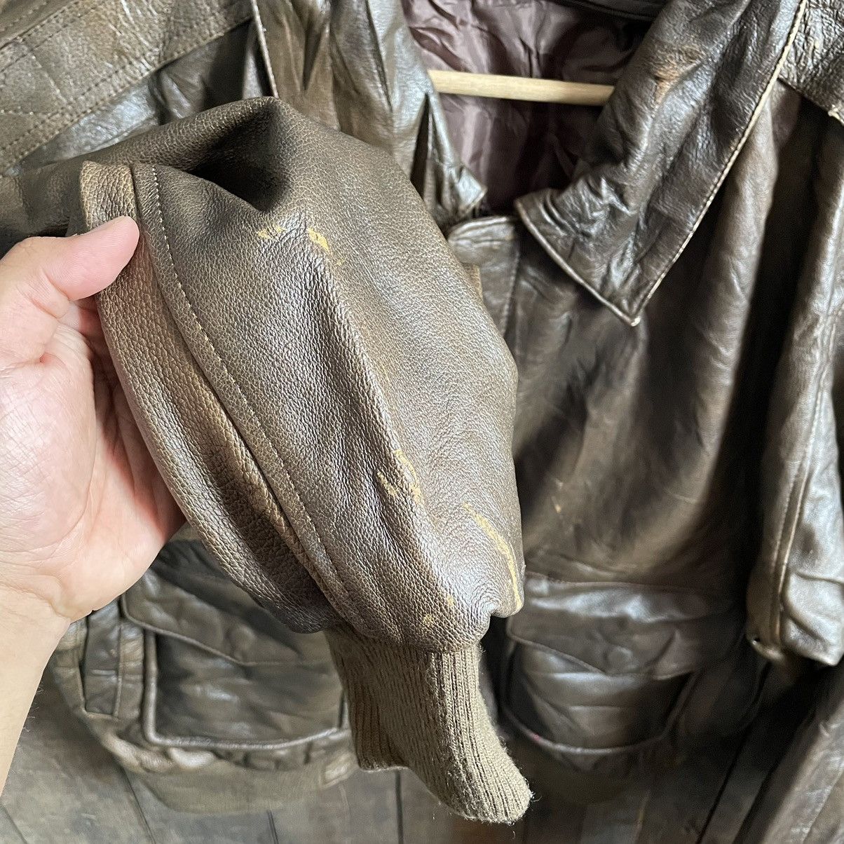 Vintage Vintage Leather Bomber Jacket Size US XL / EU 56 / 4 - 7 Thumbnail