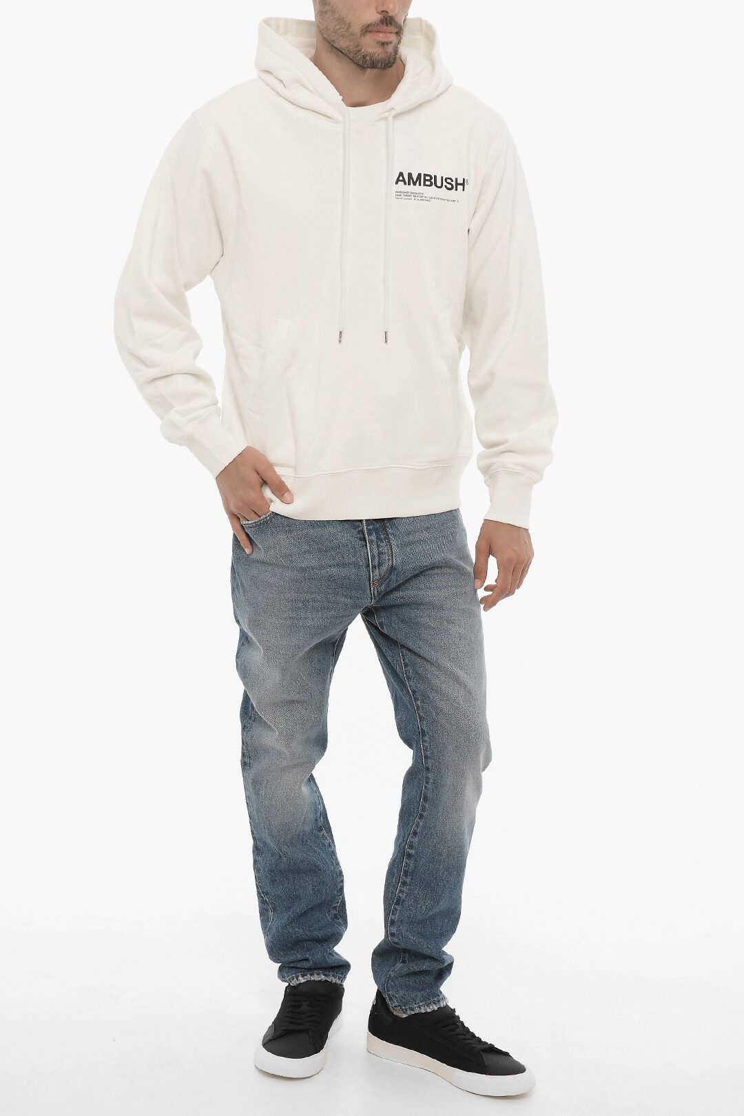 Ambush Design og1mm0925 Solid Color Hoodie in White Size US XXL / EU 58 / 5 - 4 Thumbnail