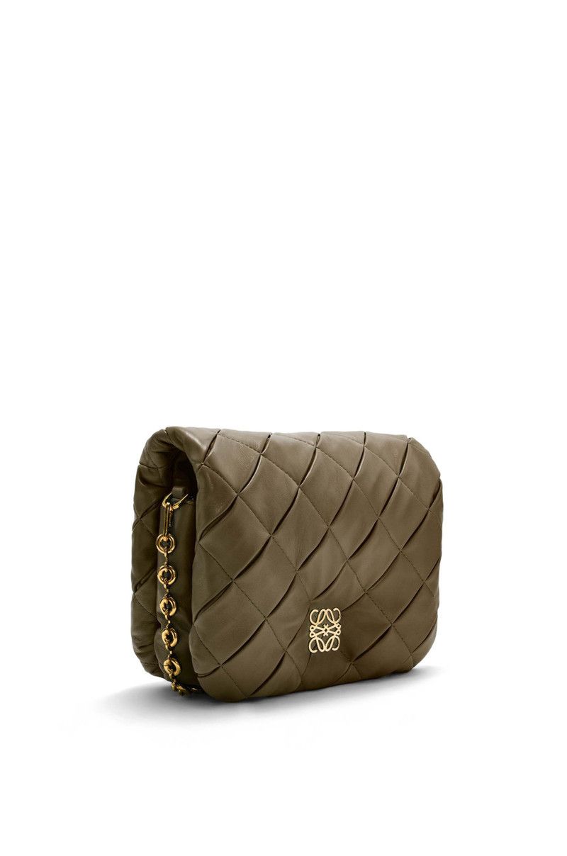 Loewe o1in1g0426 Size: OS/ Goya Puffer Bag in Dark Khaki Green Size ONE SIZE - 3 Thumbnail