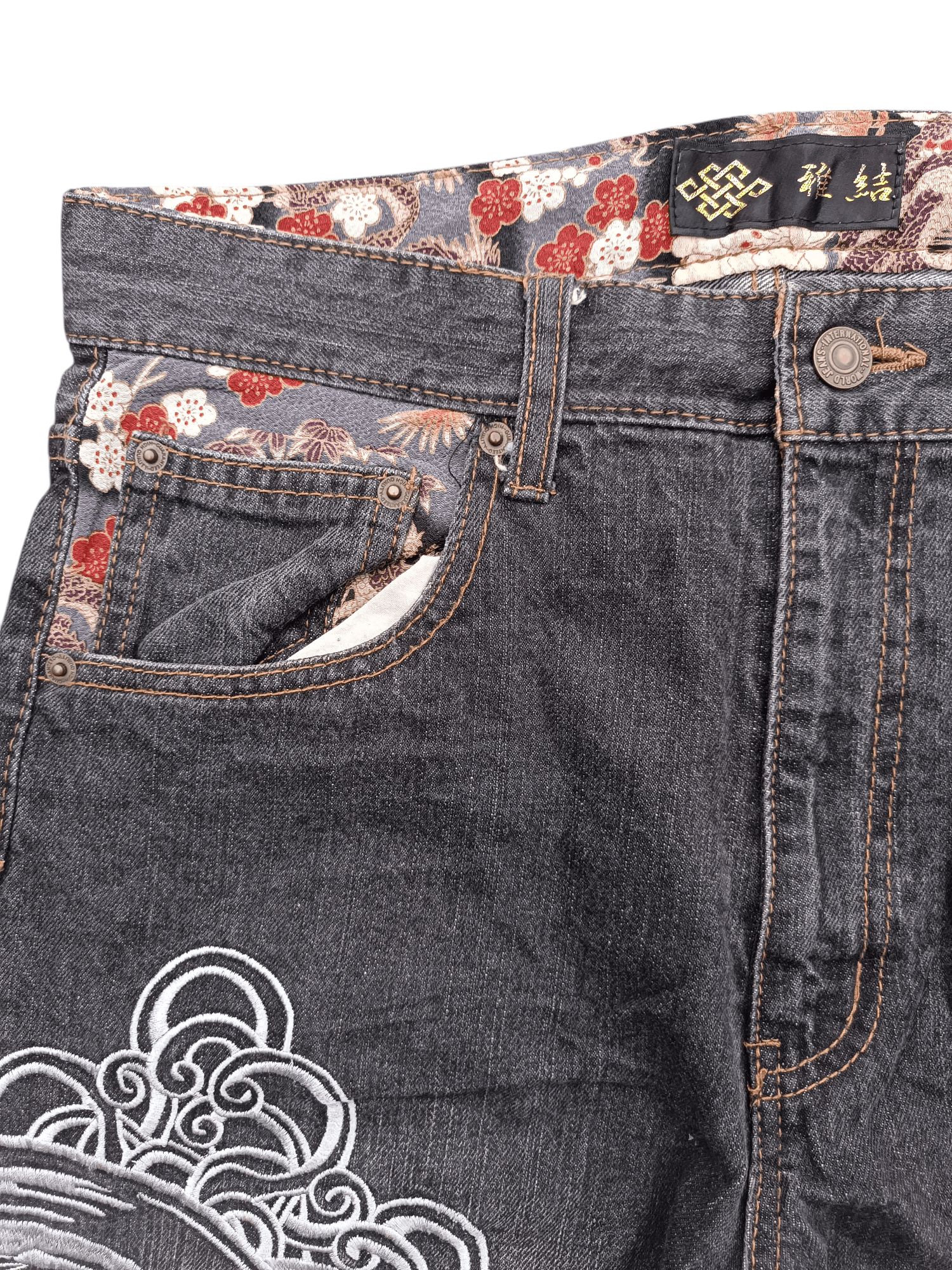 Japanese Brand × Kamakura × Tornado Mart RARE Japanese Brand Masai Dragon Embroidery Floral Denim Size US 32 / EU 48 - 5 Thumbnail