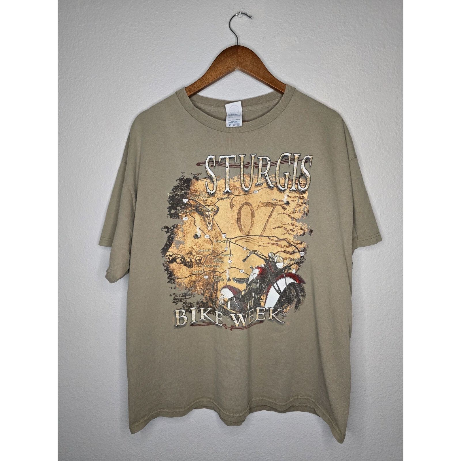 Delta Sturgis 2007 Shirt Bike Week Brown Motorcycle Tee XL Size US L / EU 52-54 / 3 - 1 Thumbnail