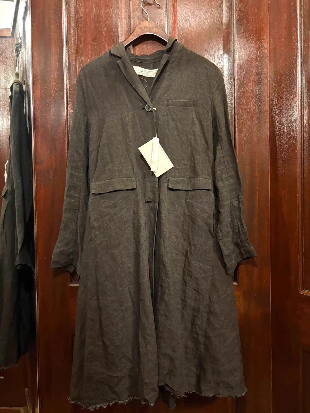 Individual Sentiments Individual Sentiments 17SS Women’s Black Linen Coat Ｑ25 Size M / US 6-8 / IT 42-44 - 1 Thumbnail