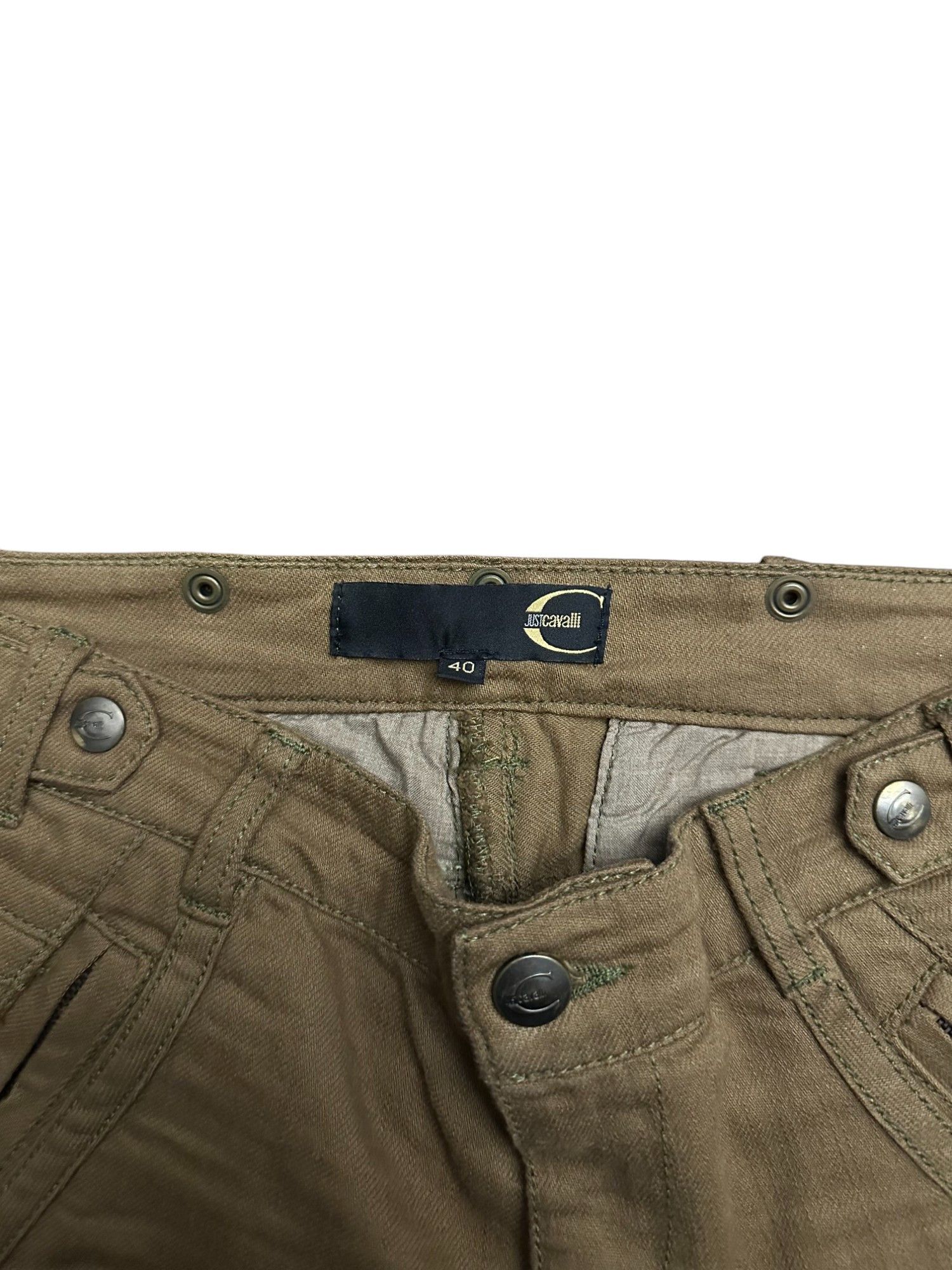 Just Cavalli Early 00's Brown Zipped Pants Size 27" / US 4 / IT 40 - 9 Thumbnail