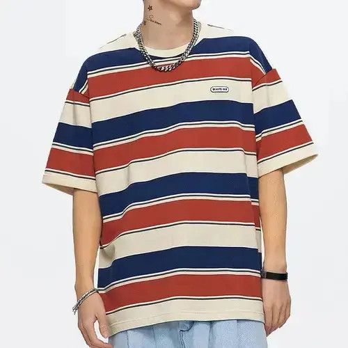 Japanese Brand Short Sleeve Red Striped T-shirts Men Women Size US M / EU 48-50 / 2 - 1 Thumbnail