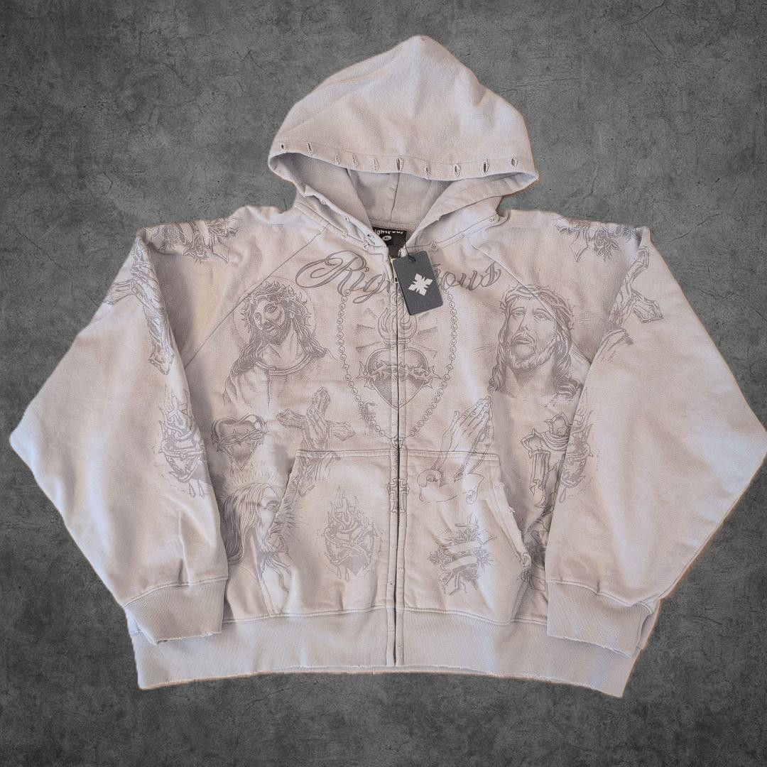 Other WE ARE RIGHTEOUS “Tatted Believer” Zip Up Hoodie – XL Size US XL / EU 56 / 4 - 1 Thumbnail