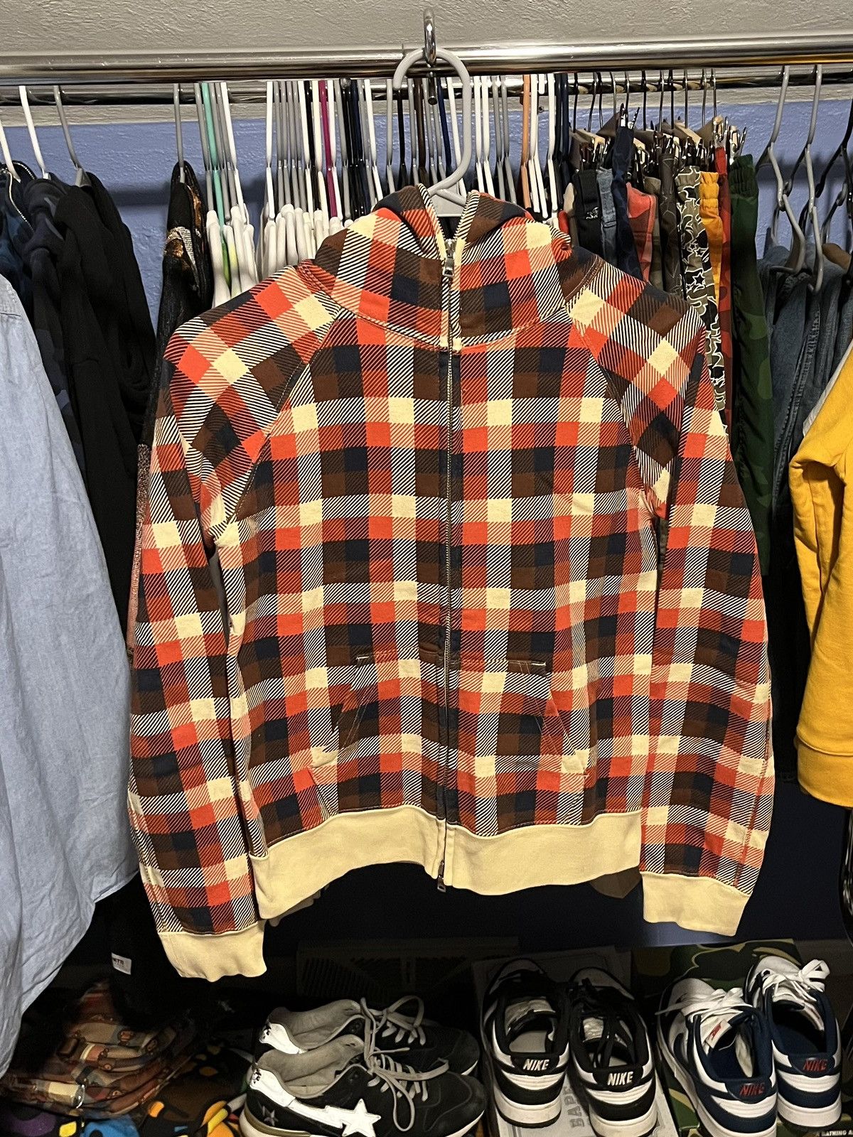 Bape Bape Check Full Zip Hoodie Size XXS / US 00 / IT 34 - 1 Thumbnail