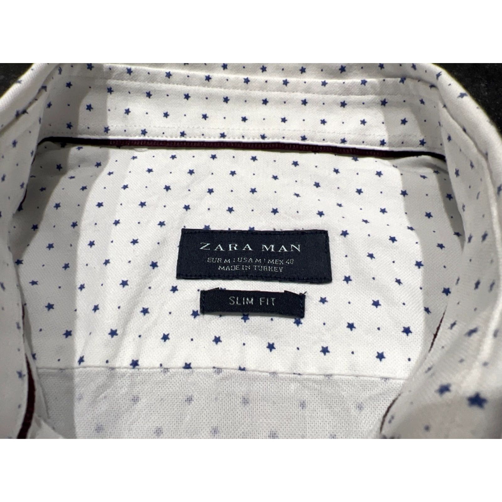 Zara VINTAGE Zara Men Slim Fit Shirt Long Sleeve Button-Down Polka Dot White Blue Casual Business Formal M Size US M / EU 48-50 / 2 - 5 Thumbnail