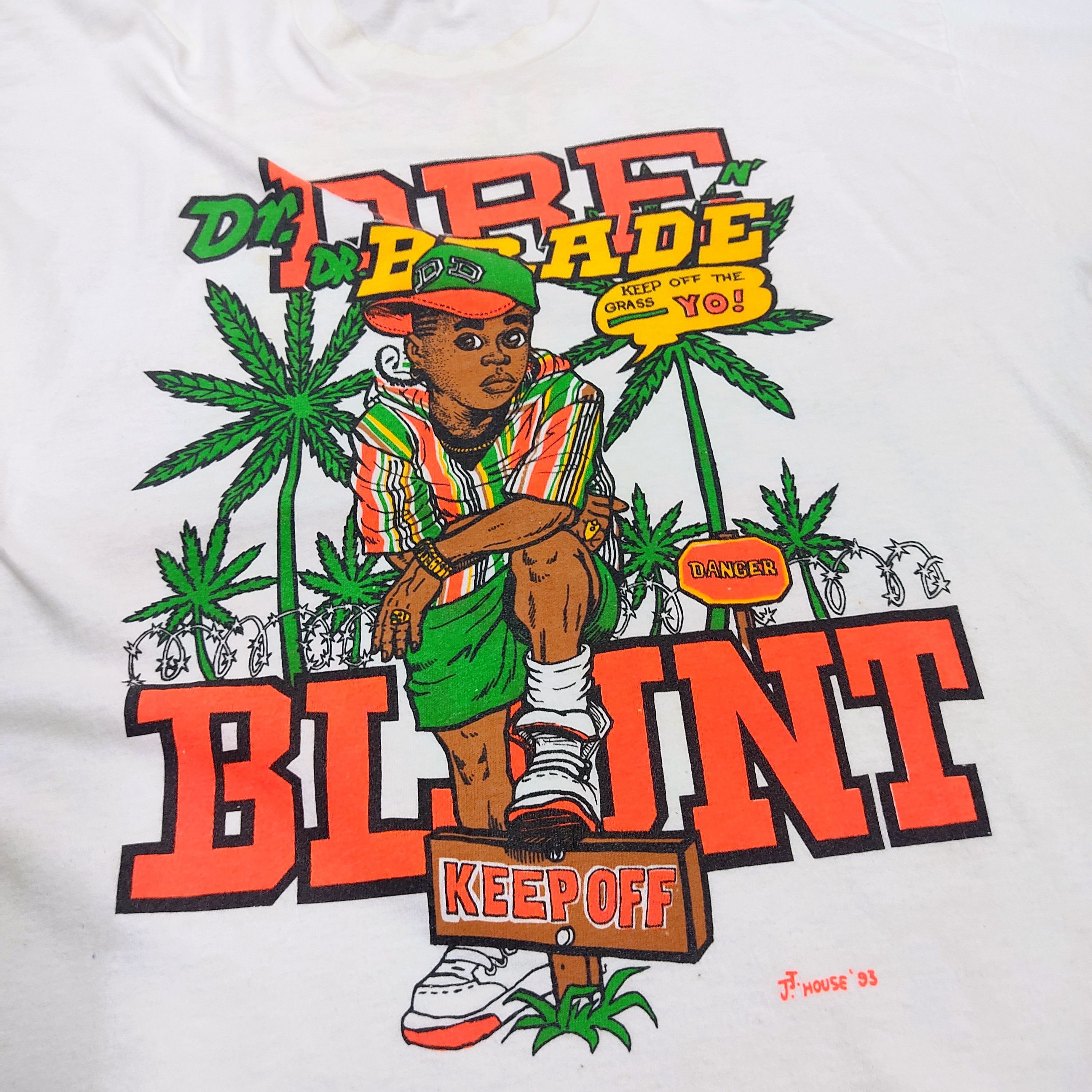 Rap Tees Vintage DR. DRE BLUNT BRADE ©J.J House 93 T-shirt Size US XL / EU 56 / 4 - 5 Thumbnail