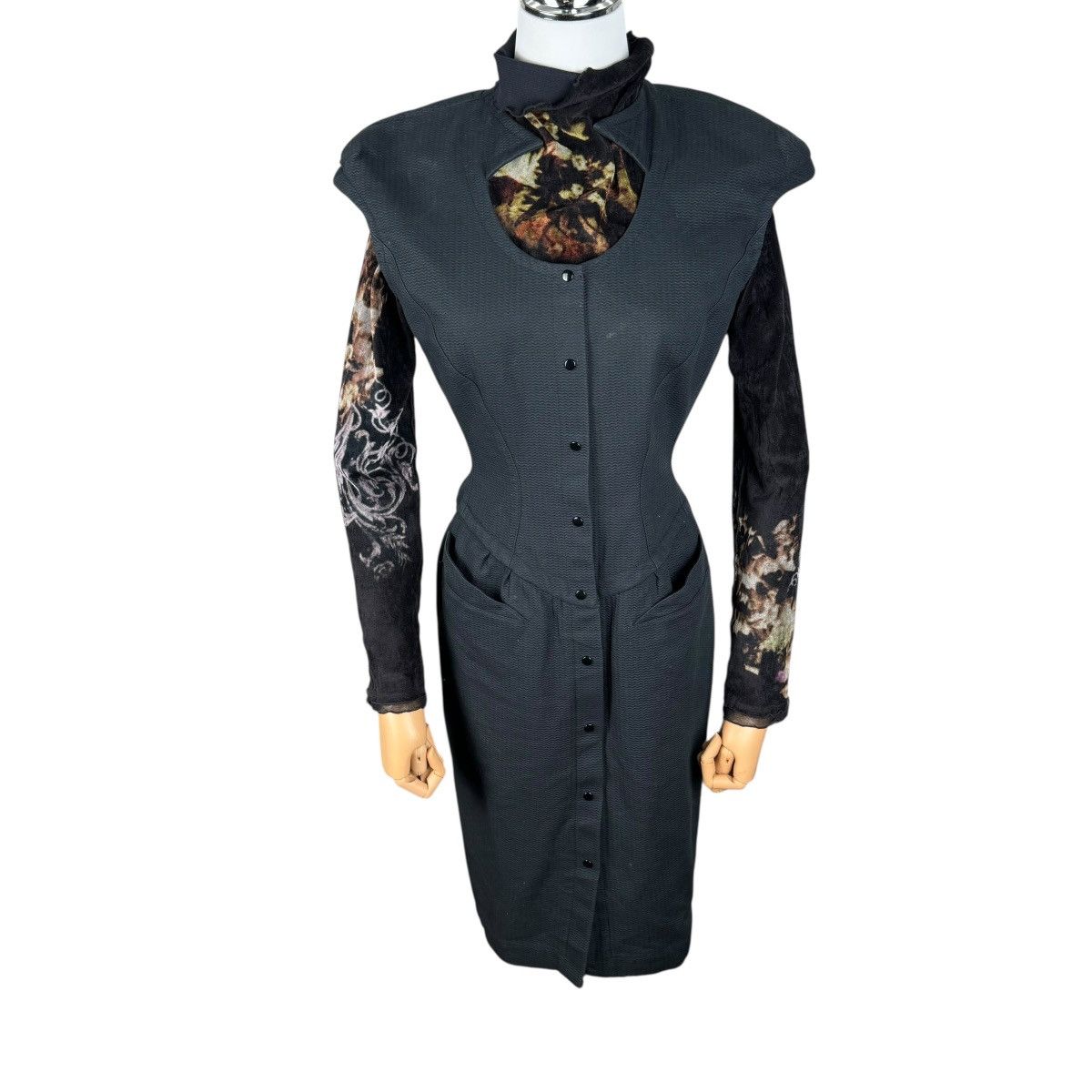 Thierry Mugler 🌟THIERRY MUGLER DRESS SNAP BUTTON SLEEVELESS Size S / US 4 / IT 40 - 1 Thumbnail