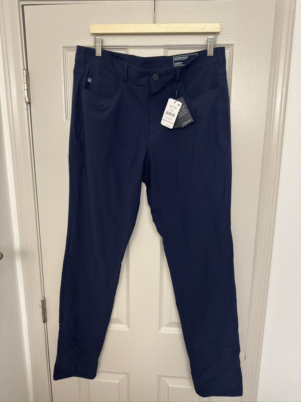Mizzen+Main MIZZEN+MAIN Men's Navy Helmsman Slim 5-Pocket Pants 34x32 Size US 34 / EU 50 - 3 Thumbnail
