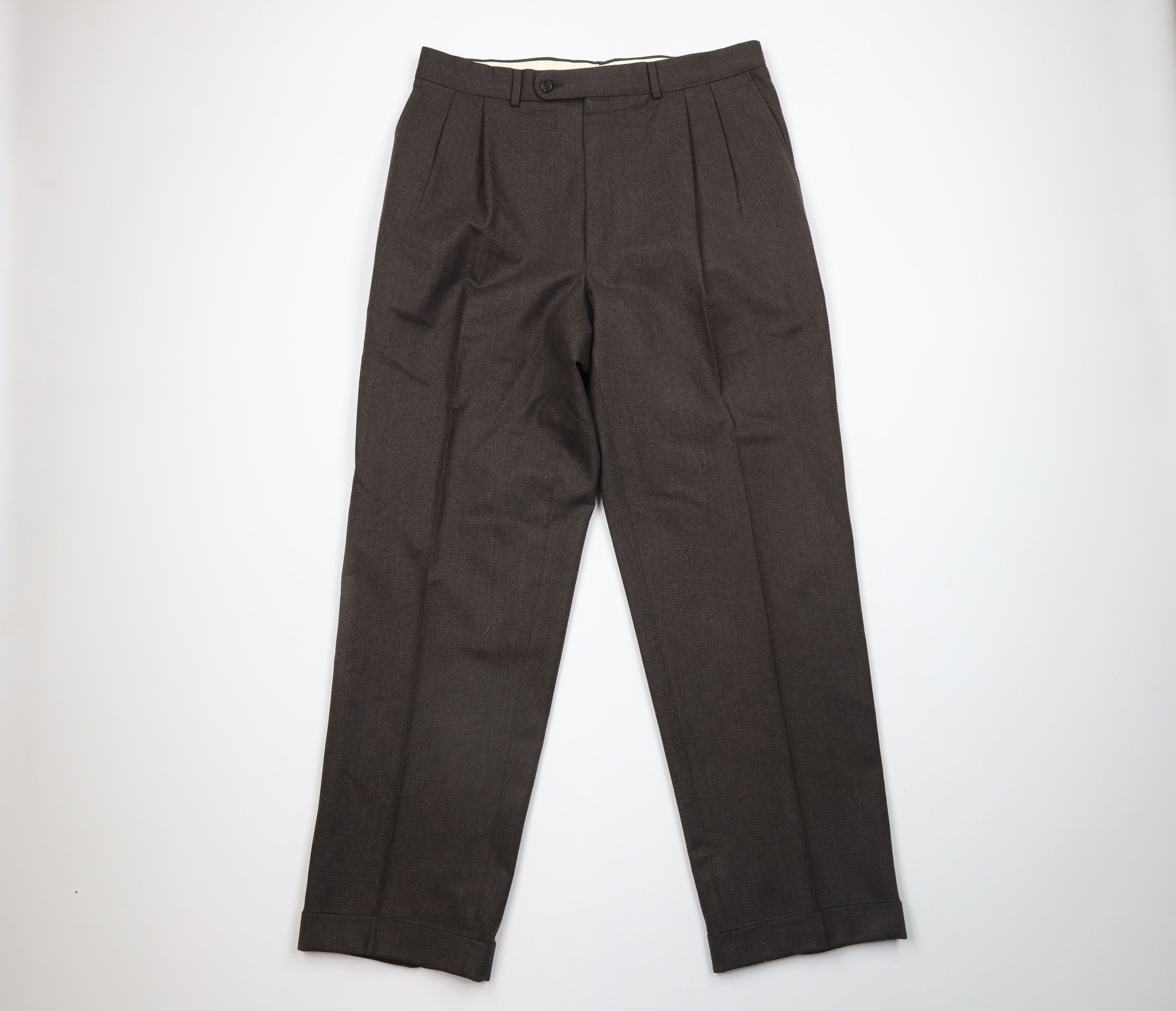 Vintage Vintage 90s Streetwear Cuffed Wide Leg Chino Pants Brown Size US 34 / EU 50 - 1 Thumbnail