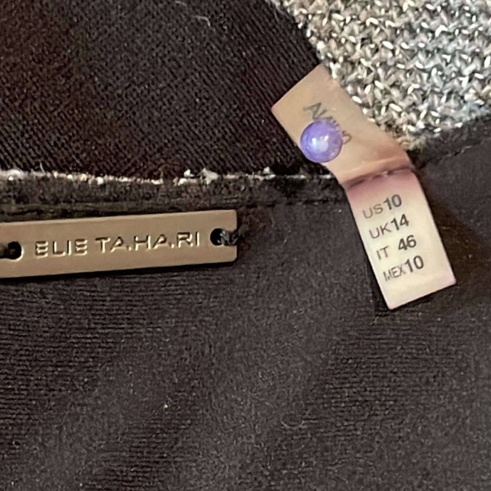 Elie Tahari Elie Tahari Axel Black Gray Sheath Dress Short Sleeve 10 Size L / US 10 / IT 46 - 3 Thumbnail