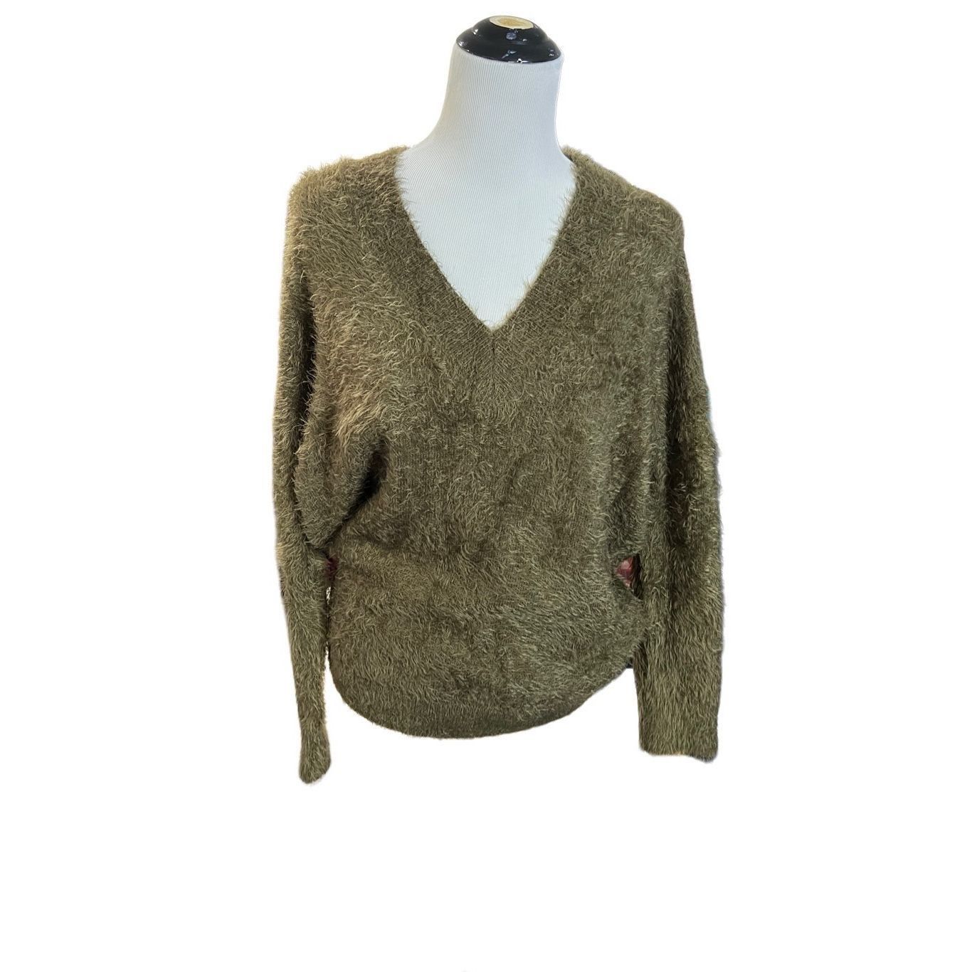 Urban Outfitters Urban Outfitters olive green v neck fuzzy sweater size S Size S / US 4 / IT 40 - 1 Thumbnail