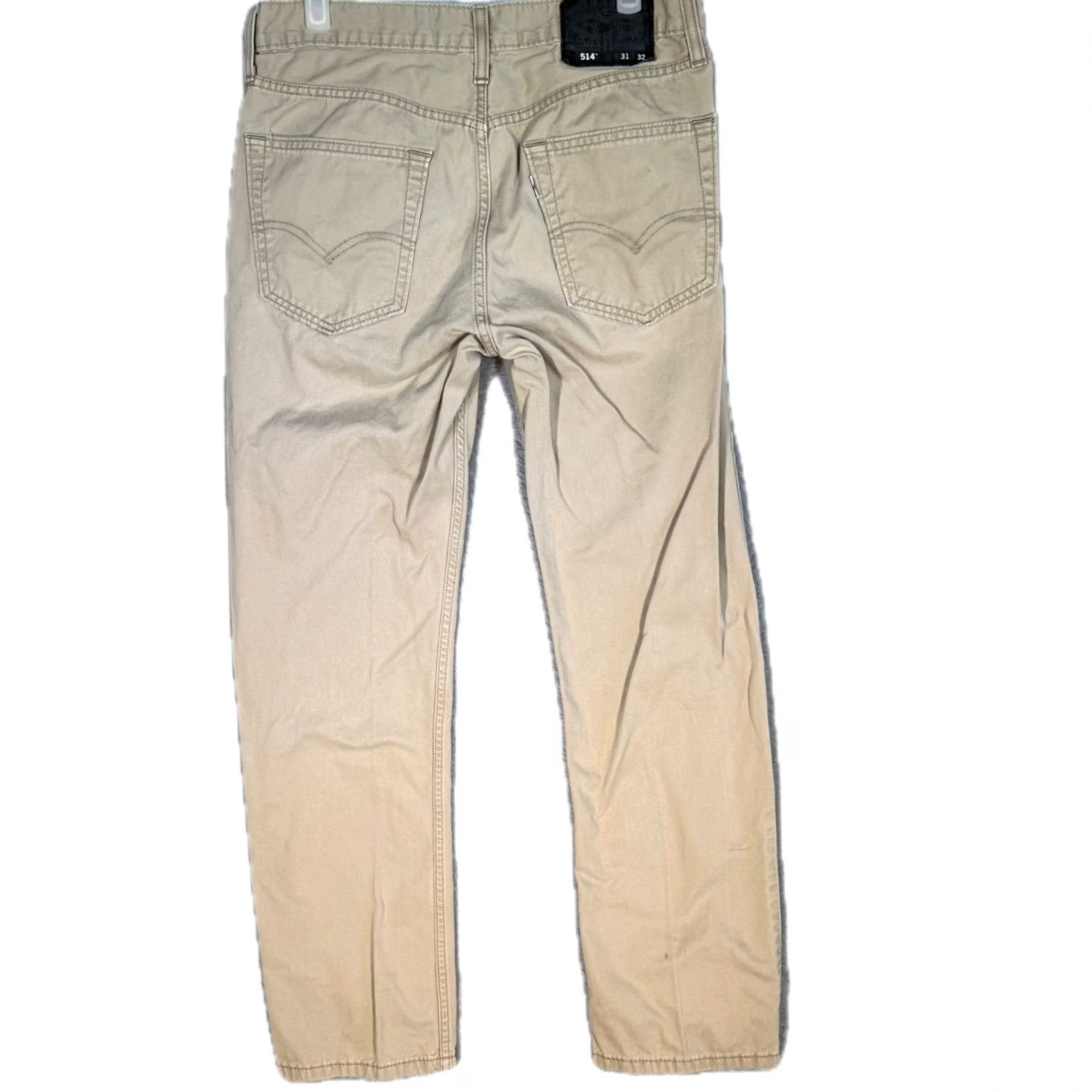 Levi's Levi’s 514 Jeans Men’s Beige Denim 31x32 Mid Rise Straight Size US 31 - 2 Thumbnail