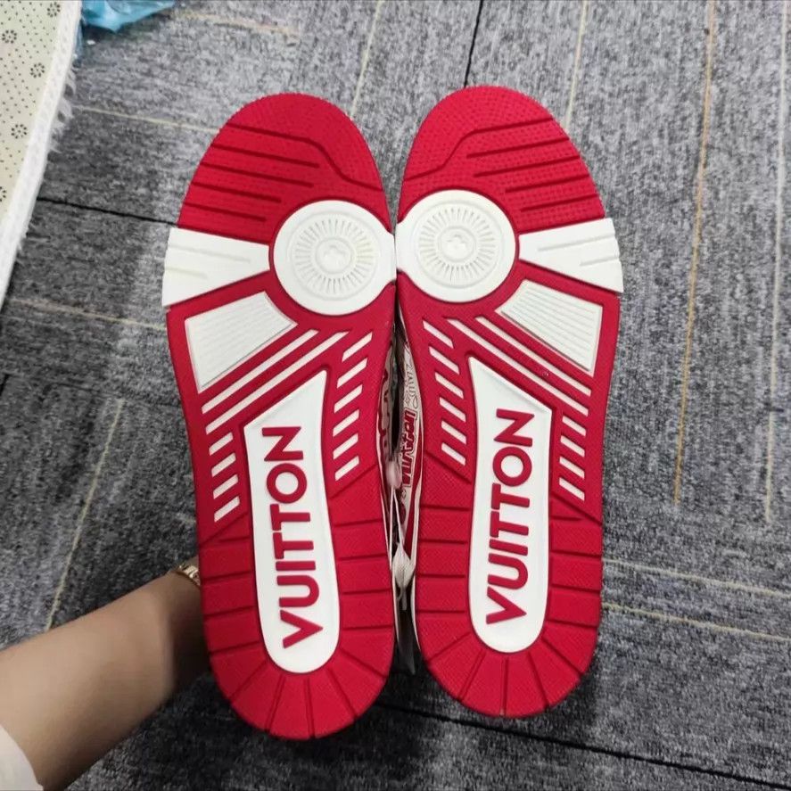 Louis Vuitton LV Year of the Dragon white-red colorblock sneaker Size US 10.5 / EU 43-44 - 4 Thumbnail