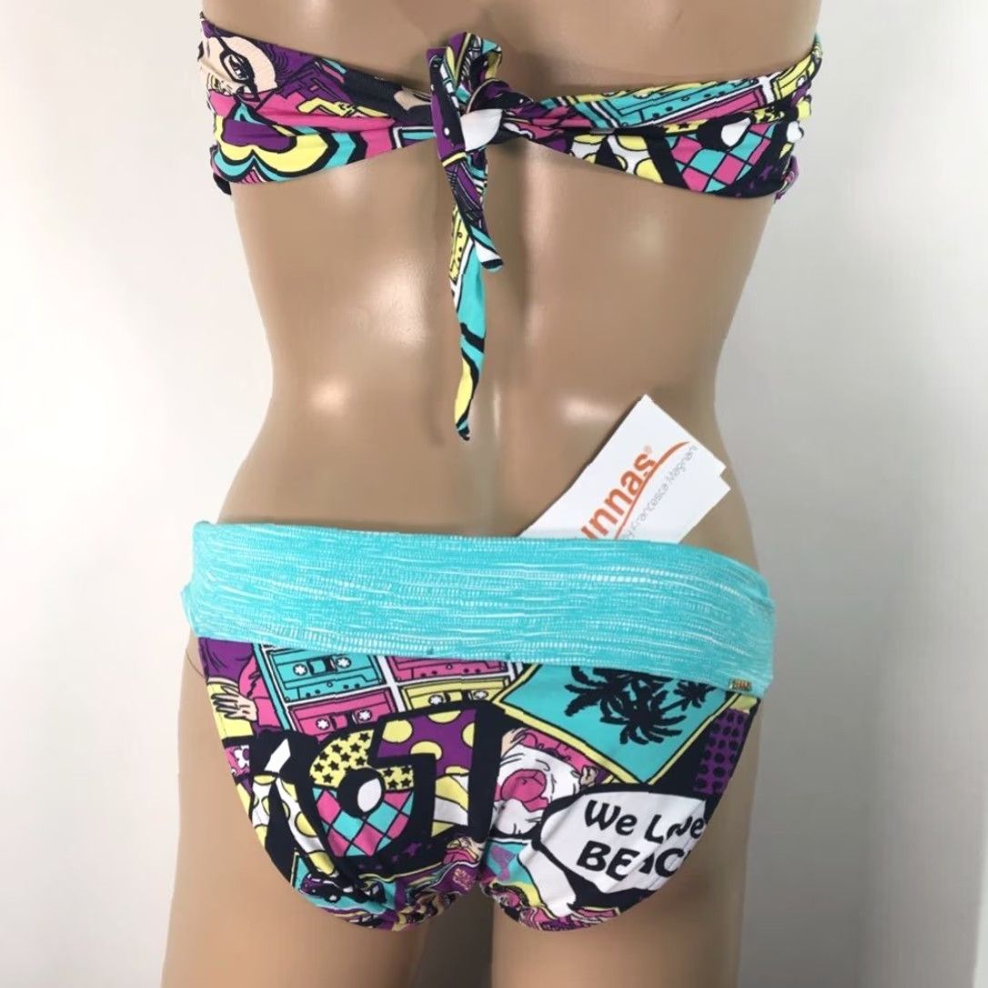 Magnanni VINTAGE Dunnas By Francesca Magnani Womens Bikini Swimsuit Blue Abstract Stretch M Swimwear Beachwear Size ONE SIZE - 5 Thumbnail