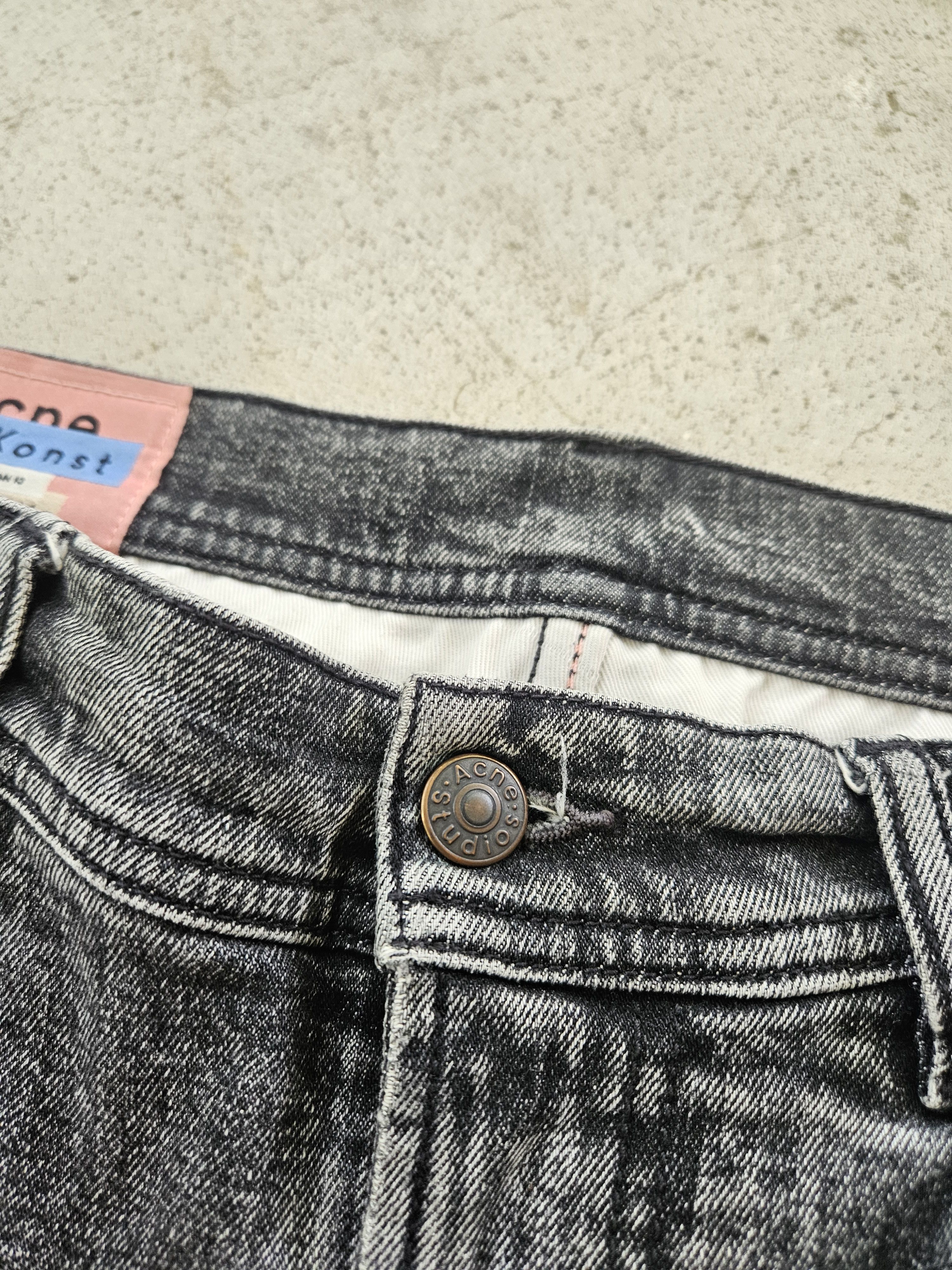 Acne Studios Blå Konst Melk Black Marble Gray Patch Denim Jeans Size US 33 - 7 Thumbnail