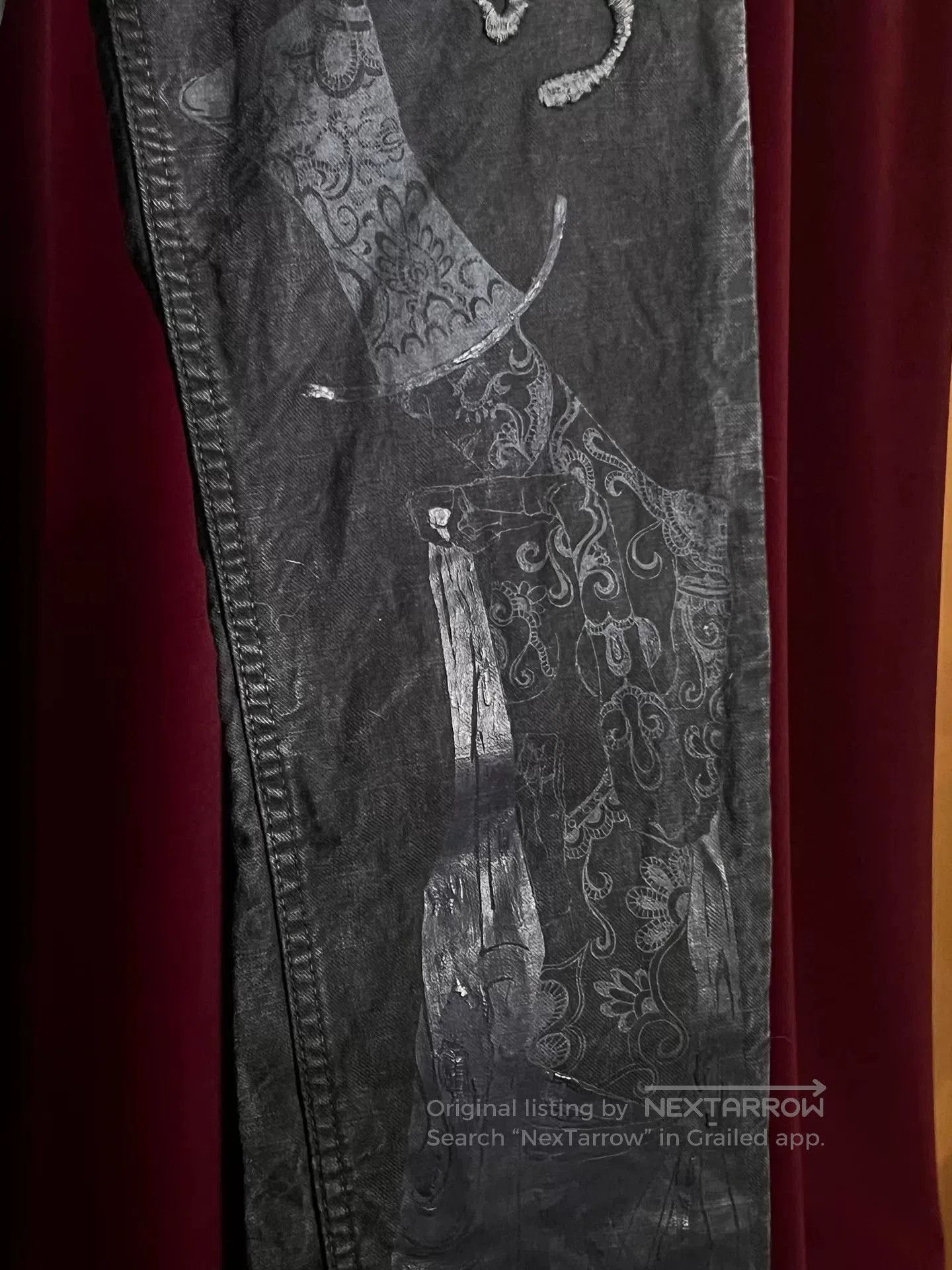 Japanese Brand embroidered denim pants with patchwork details. Size US 36 / EU 52 - 5 Thumbnail