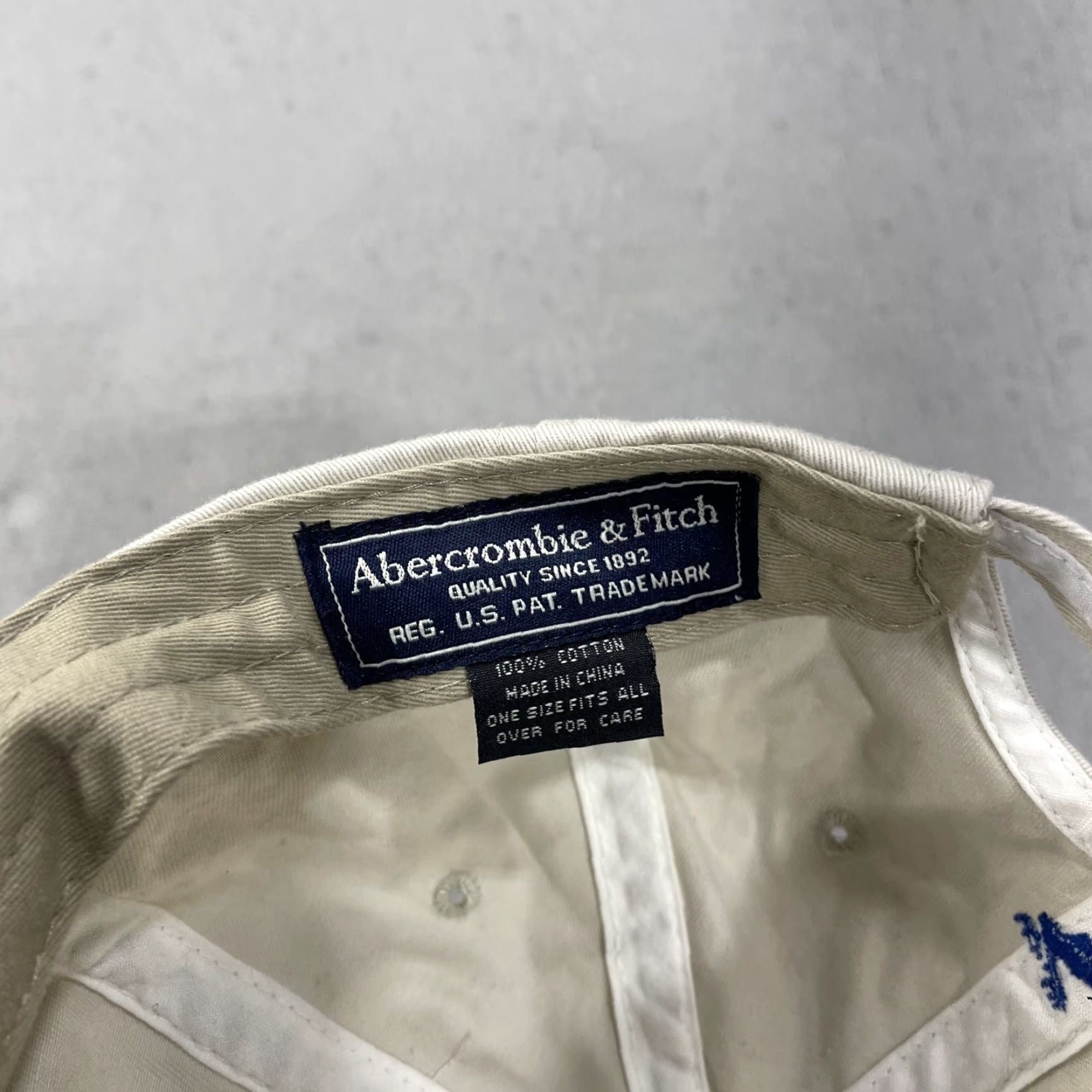Abercrombie & Fitch VINTAGE Abercrombie & Fitch Hat Adult Beige Script Distressed Dad Cap 90s Y2K Size ONE SIZE - 6 Thumbnail
