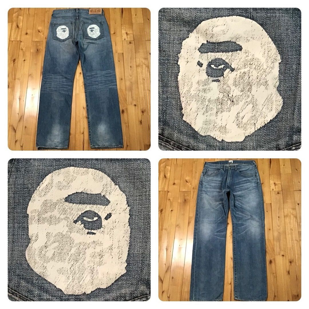 Bape × Nigo BAPE STA Embroidered Denim Pants APE NIGO ☆size M