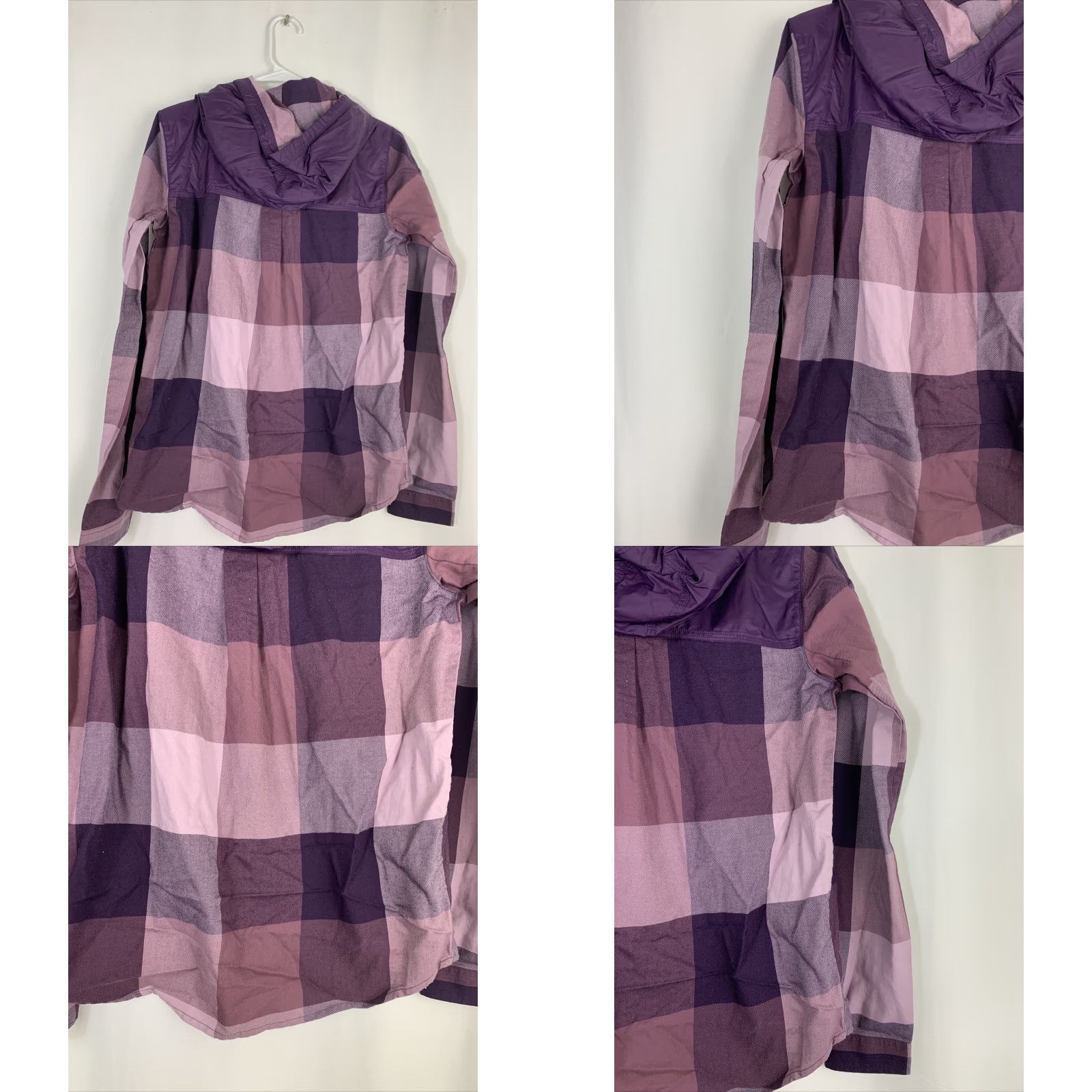 Under Armour Under Armour Womens Small Loose Purple Plaid Hooded Outdoor Snap Shirt Size S / US 4 / IT 40 - 8 Thumbnail