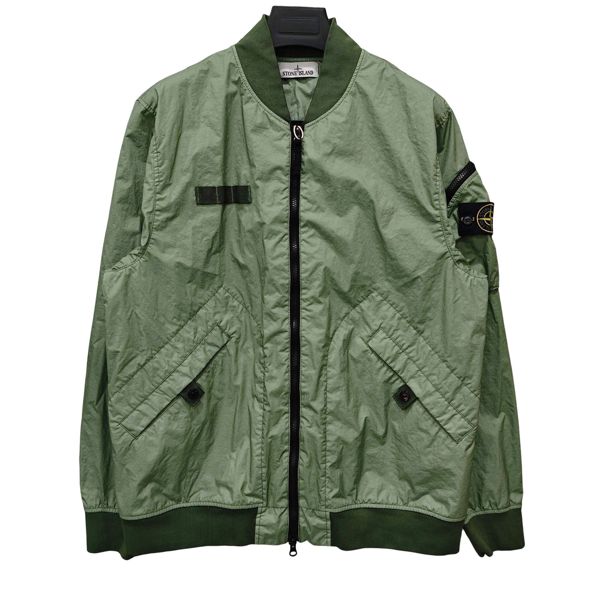 Stone Island Stone Island Green Resin Bomber Jacket XL Size US XL / EU 56 / 4 - 1 Thumbnail