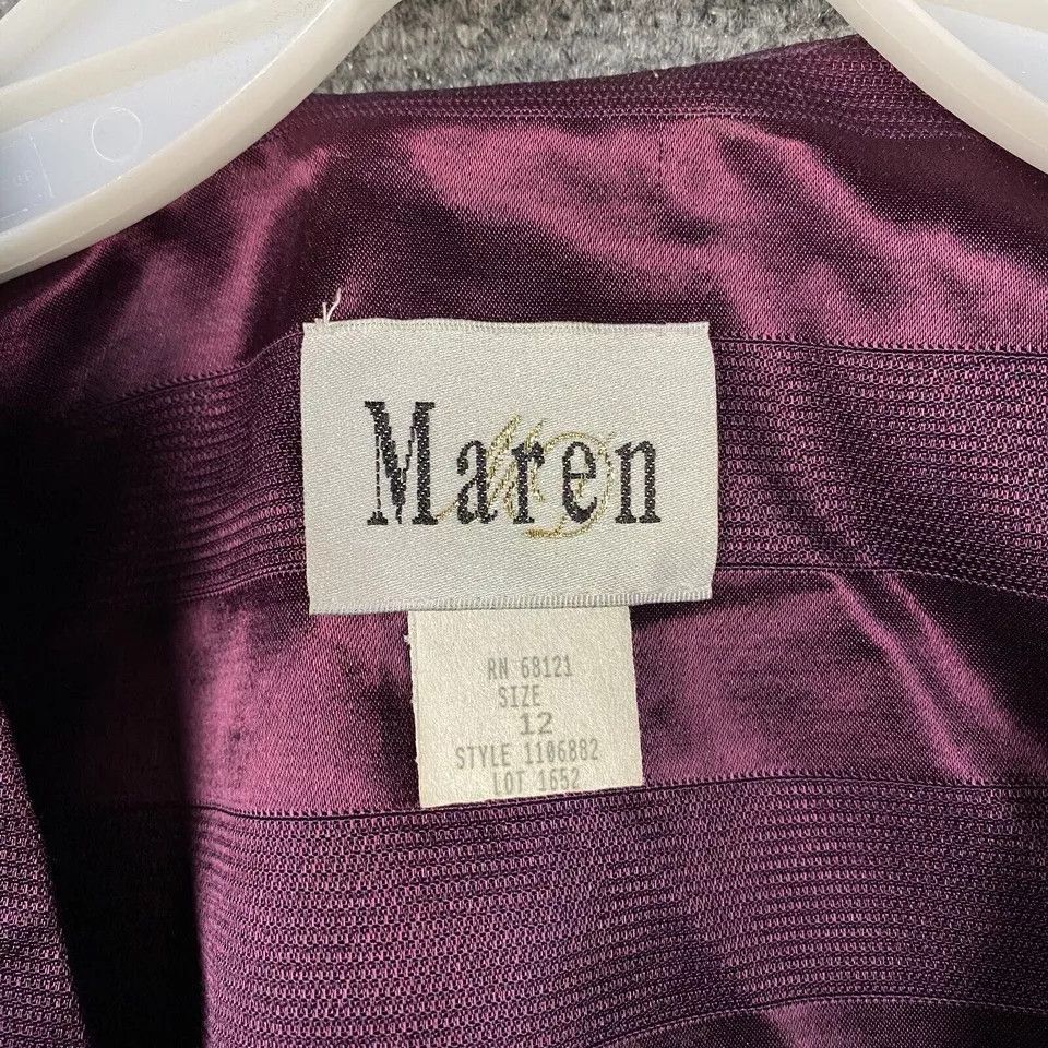 Vintage Vintage Maren Blazer Jacket Women's 12 Purple Acetate Blend Size XL / US 12-14 / IT 48-50 - 3 Thumbnail