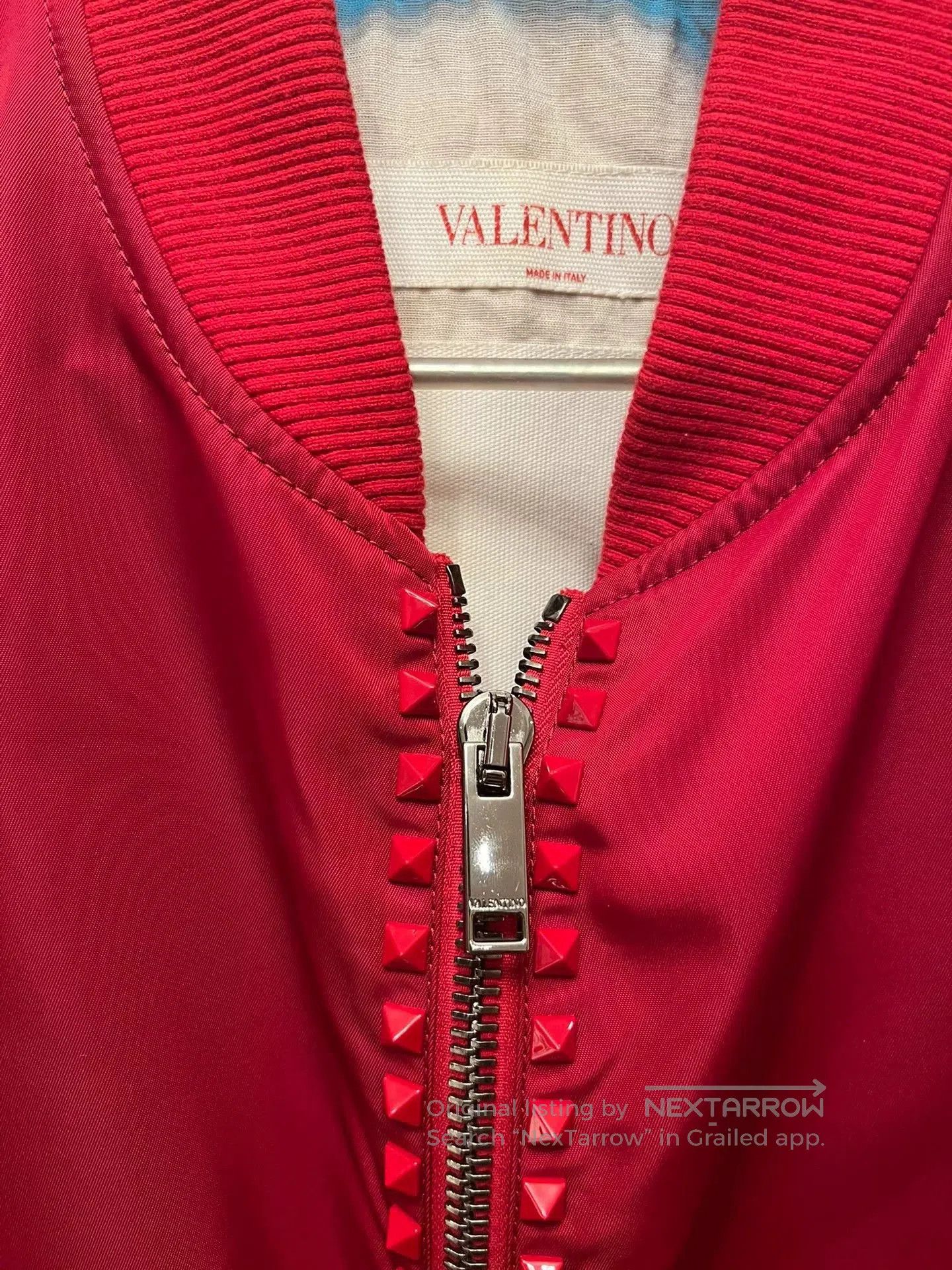 Valentino Valentino Red Studded Bomber Jacket. Size US XS / EU 42 / 0 - 2 Thumbnail