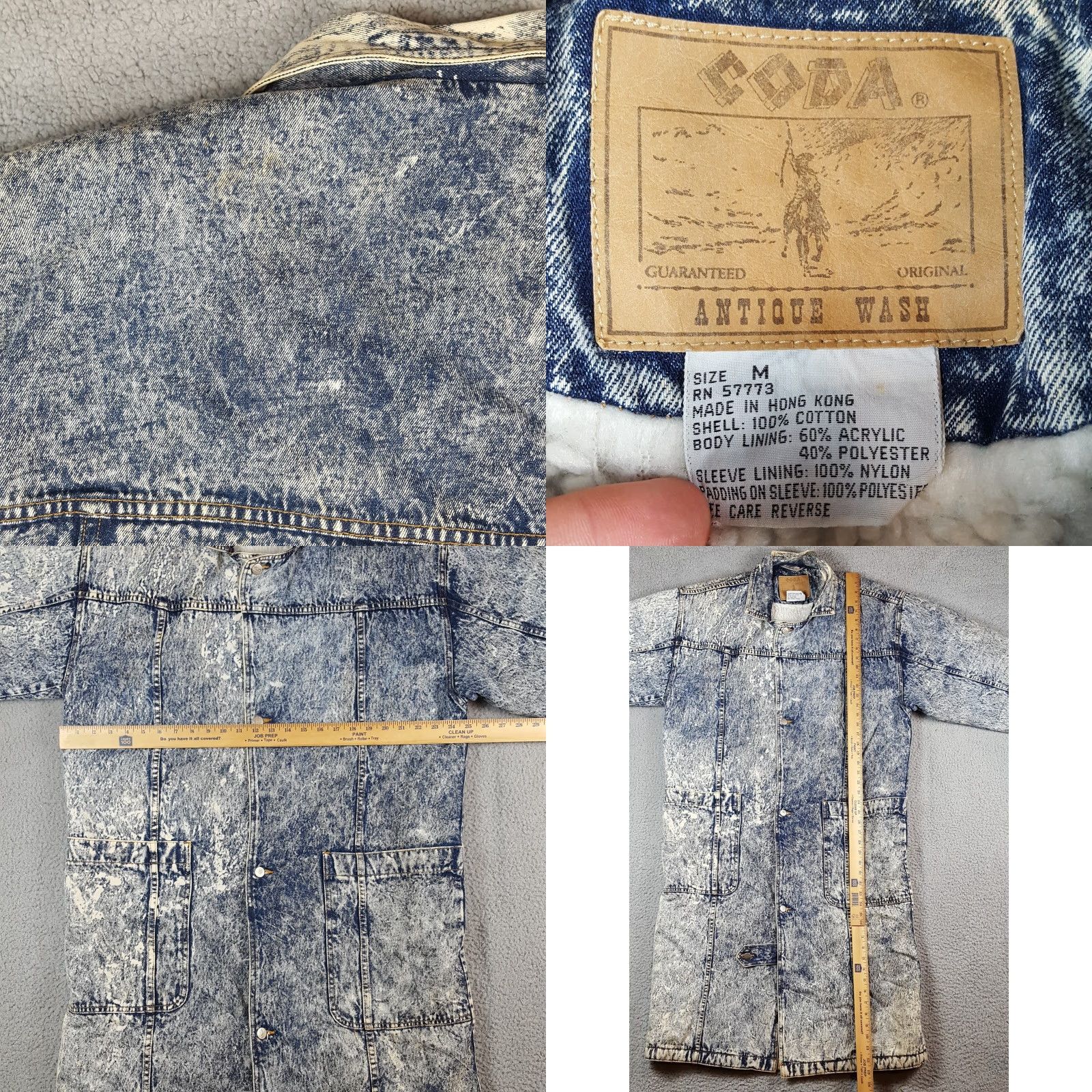 Vintage VINTAGE 80s Acid Wash Sherpa Lined Size M Western Duster Chore Coat Jacket Nike? Wait. Size US M / EU 48-50 / 2 - 8 Thumbnail
