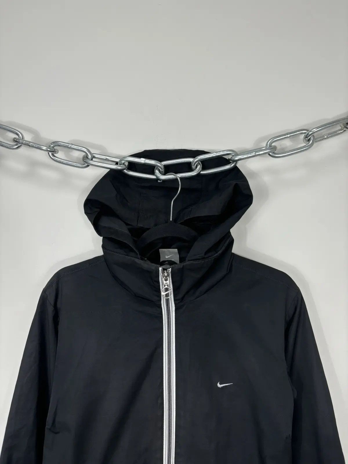 Nike × Vintage Vintage Nike Women’s Black Hooded Hype Full Zip Jacket Size M / US 6-8 / IT 42-44 - 4 Thumbnail