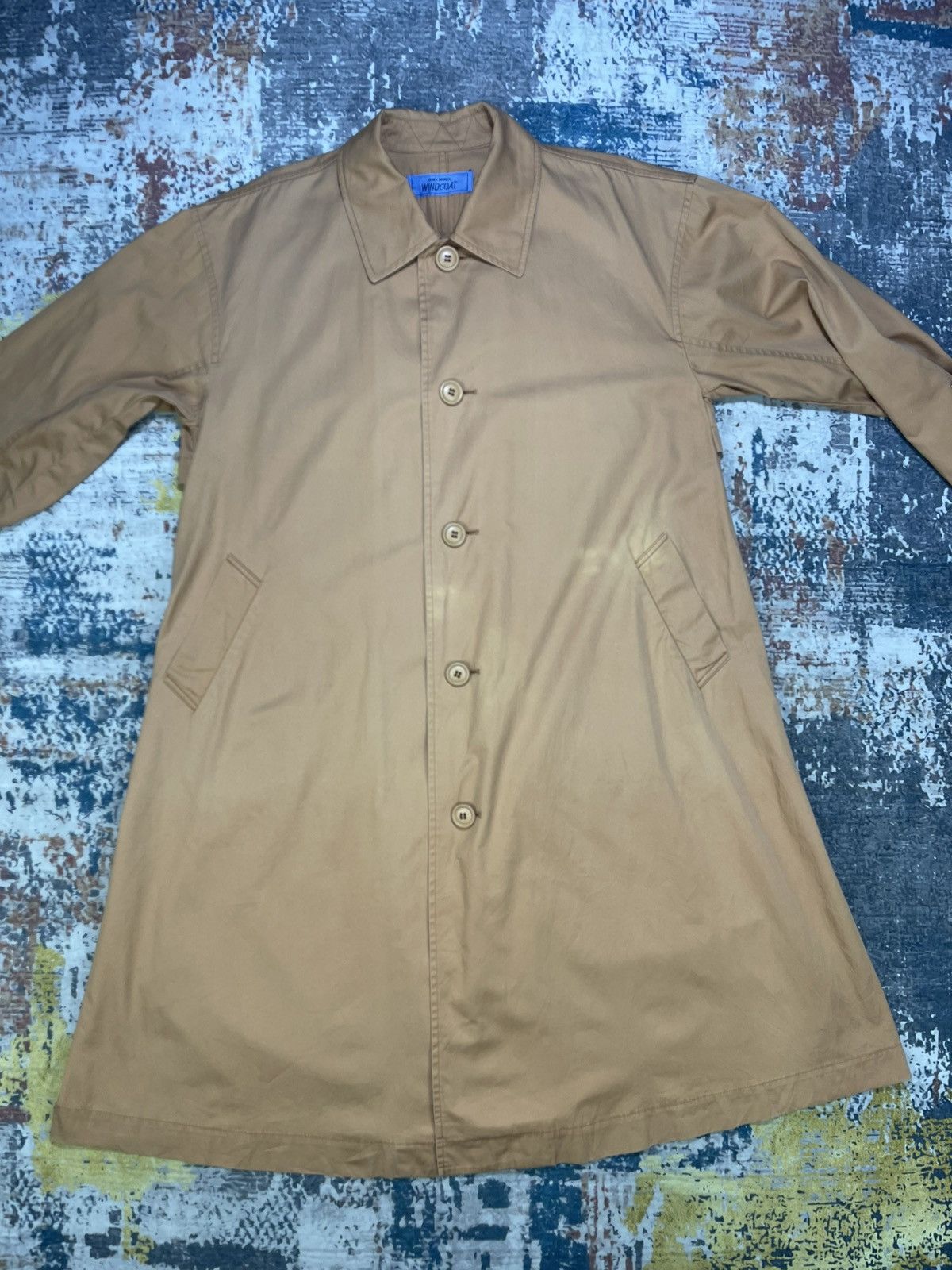 Issey Miyake Vtg 80s Issey Miyake Windcoat Cotton Khaki Coat Size US M / EU 48-50 / 2 - 4 Thumbnail